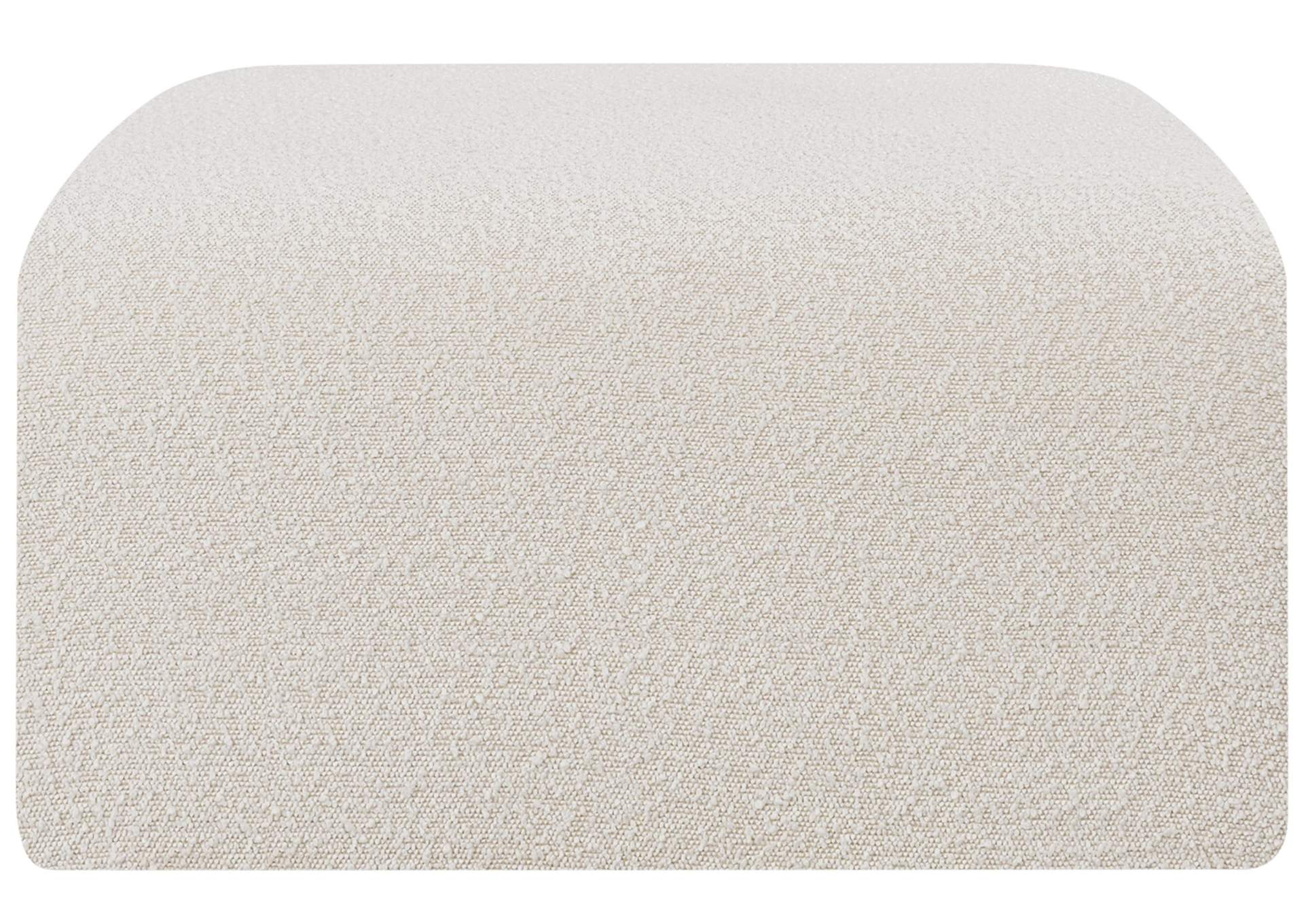 Arc Cream Boucle Fabric Ottoman,Meridian Furniture