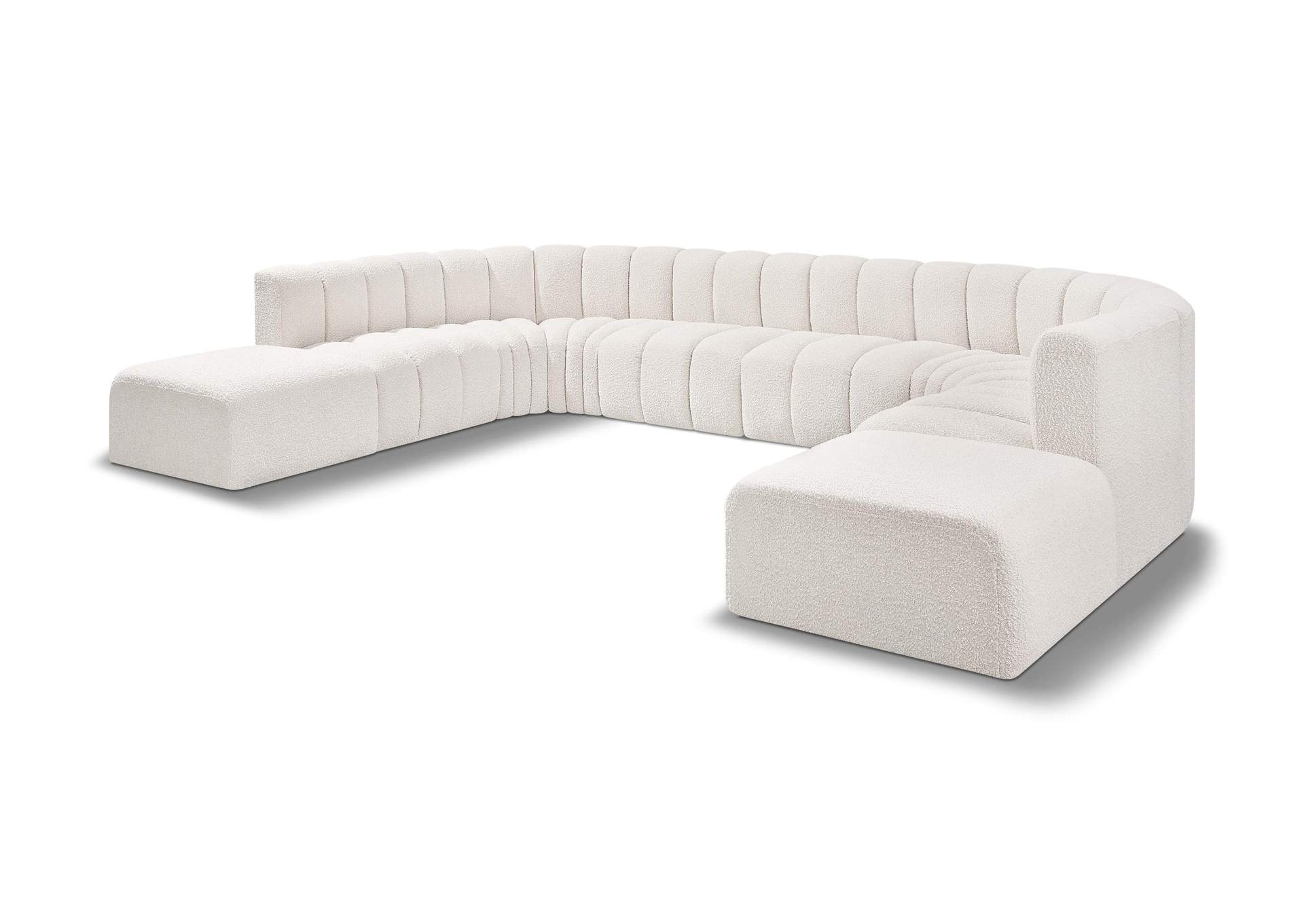 Arc Cream Boucle Fabric Modular Sofa,Meridian Furniture