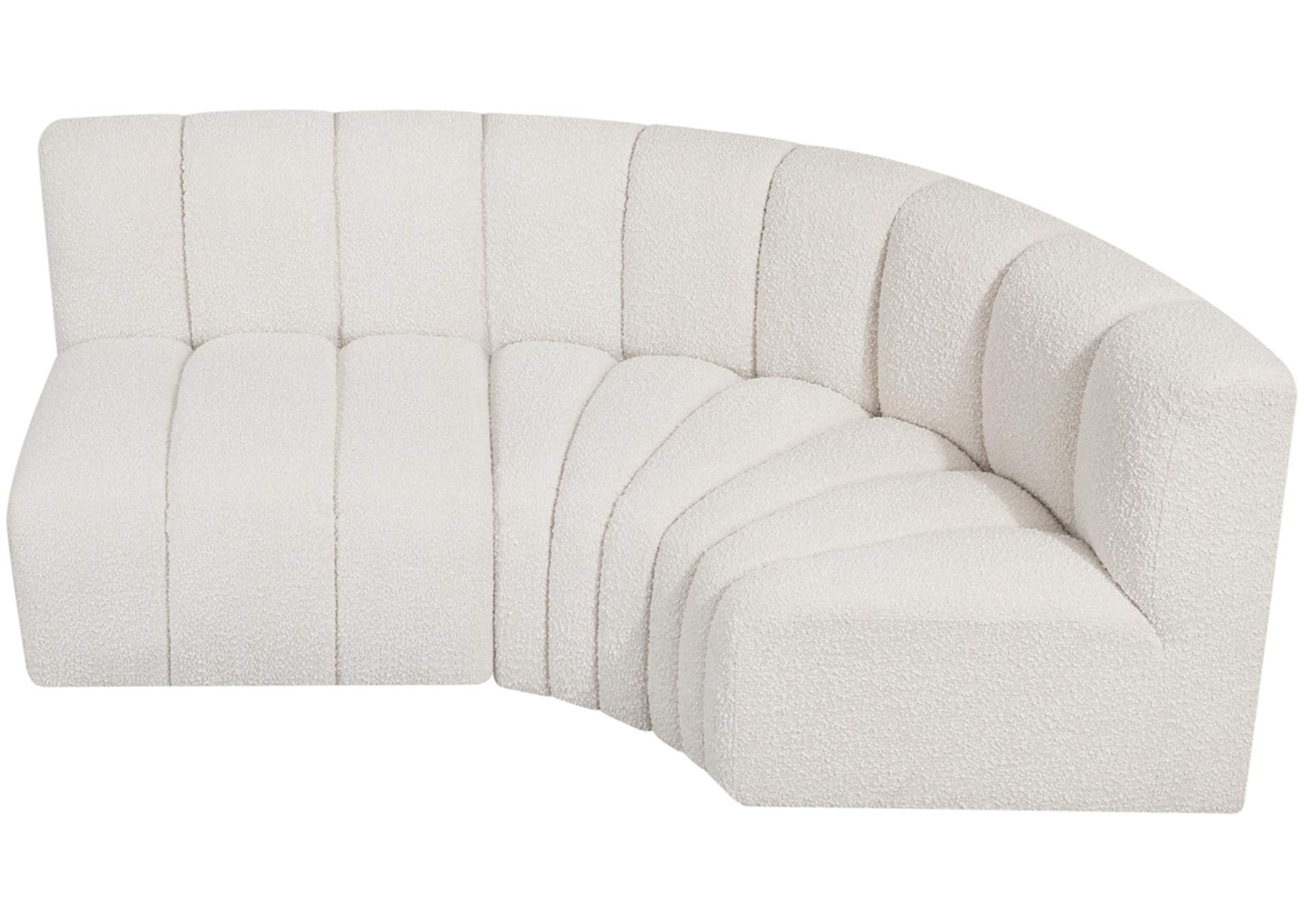 Arc Cream Boucle Fabric Modular Sofa,Meridian Furniture