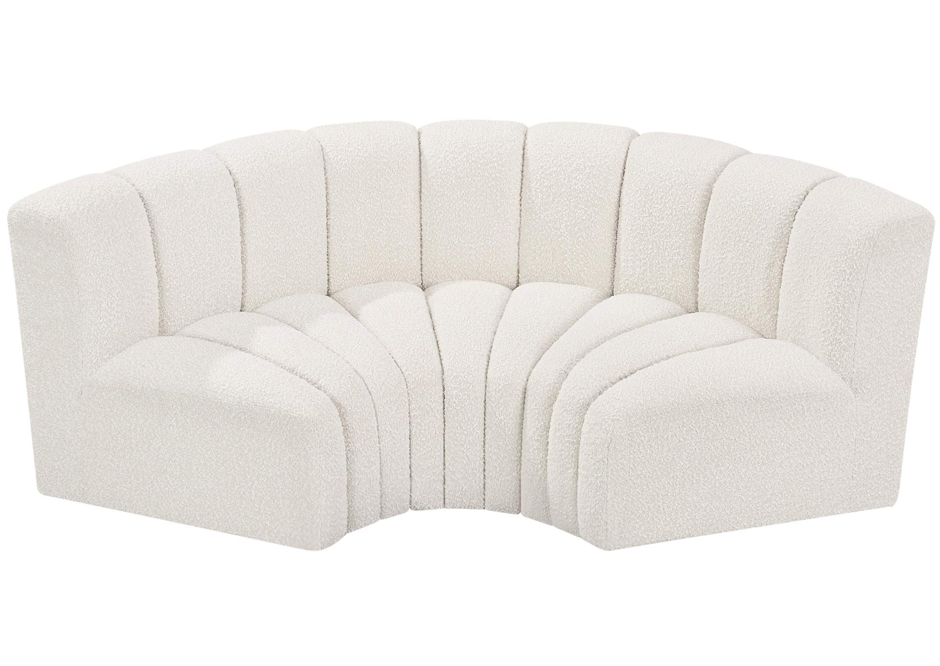 Arc Cream Boucle Fabric Modular Sofa,Meridian Furniture