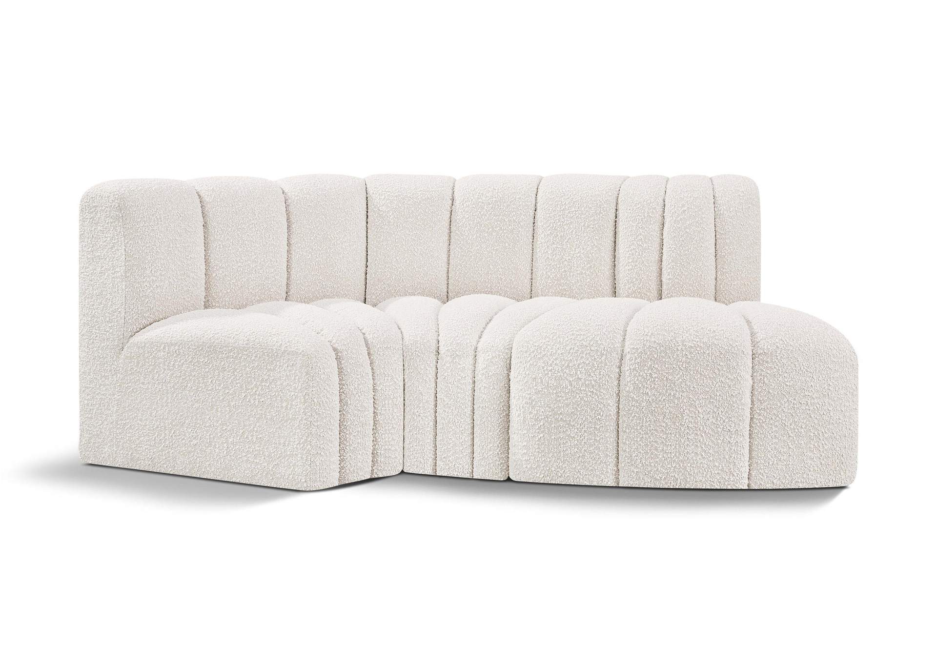 Arc Cream Boucle Fabric Modular Sofa,Meridian Furniture