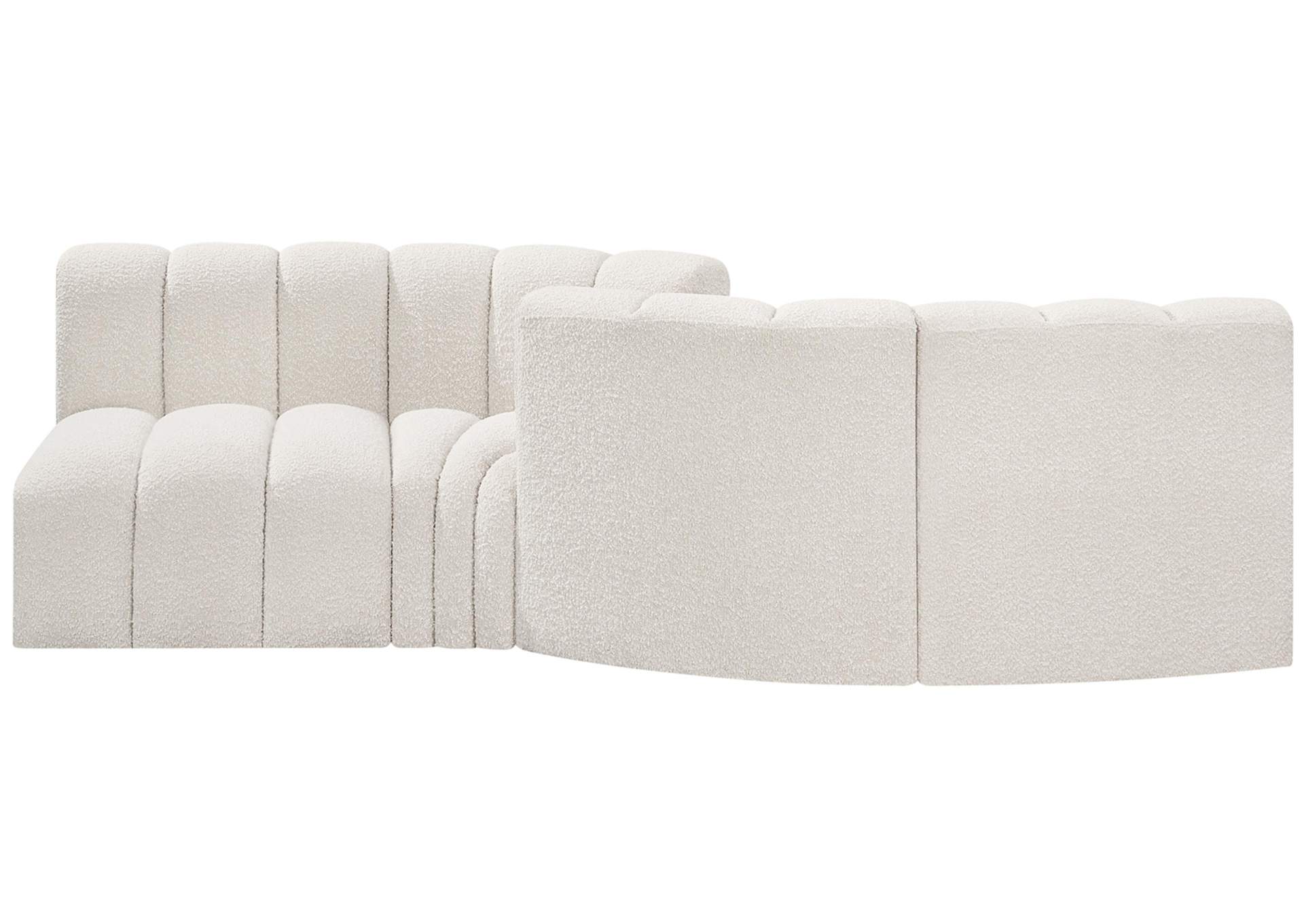 Arc Cream Boucle Fabric Modular Sofa,Meridian Furniture