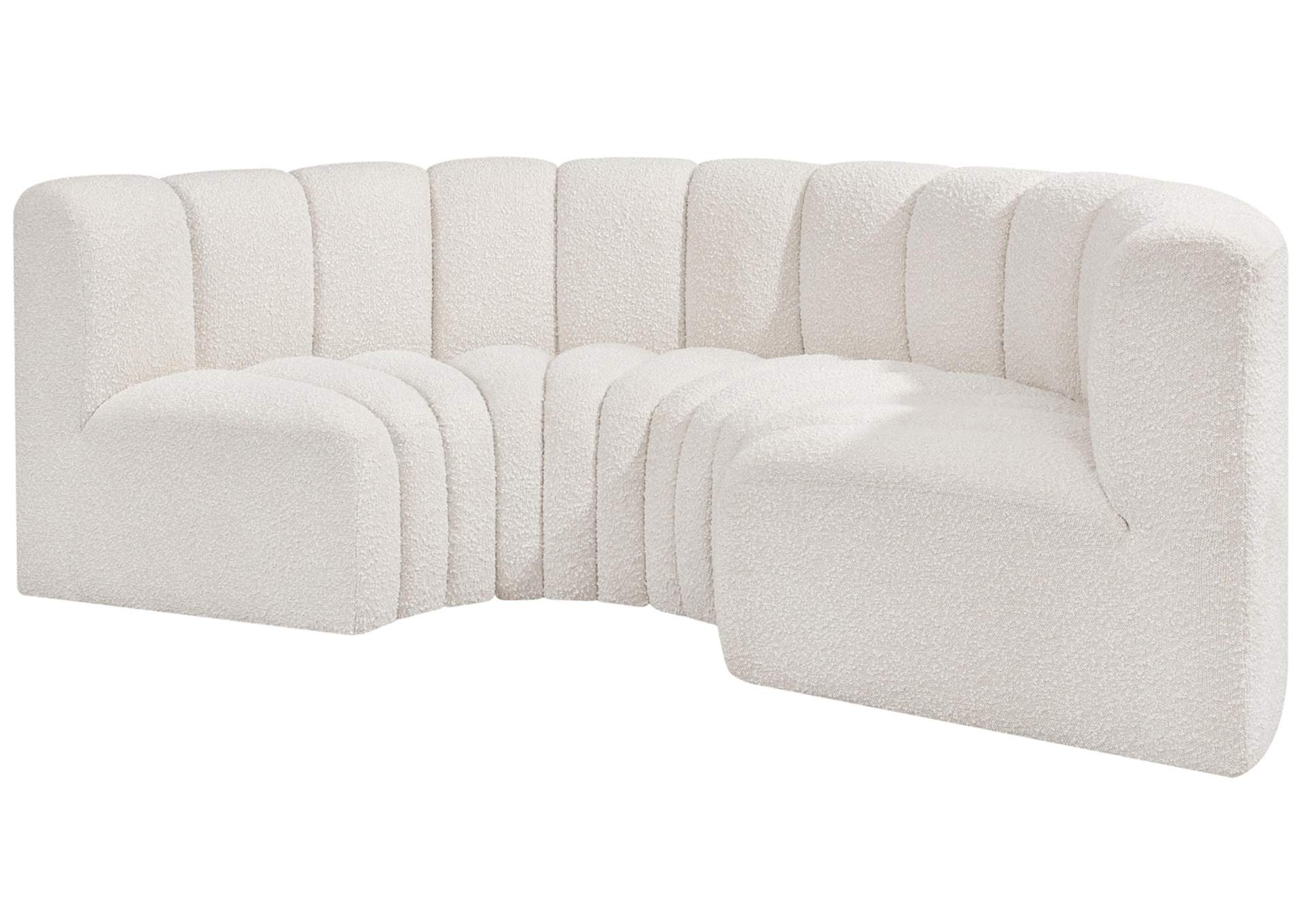 Arc Cream Boucle Fabric Modular Sofa,Meridian Furniture