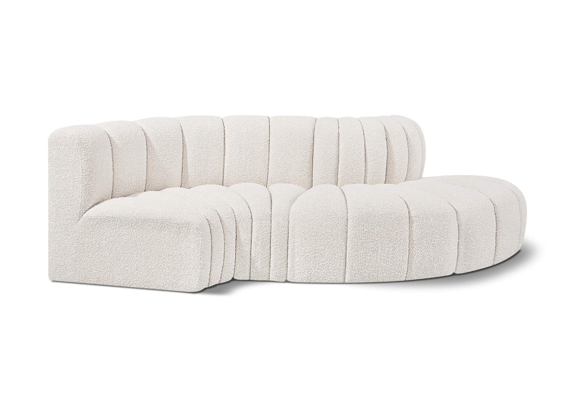 Arc Cream Boucle Fabric Modular Sofa,Meridian Furniture