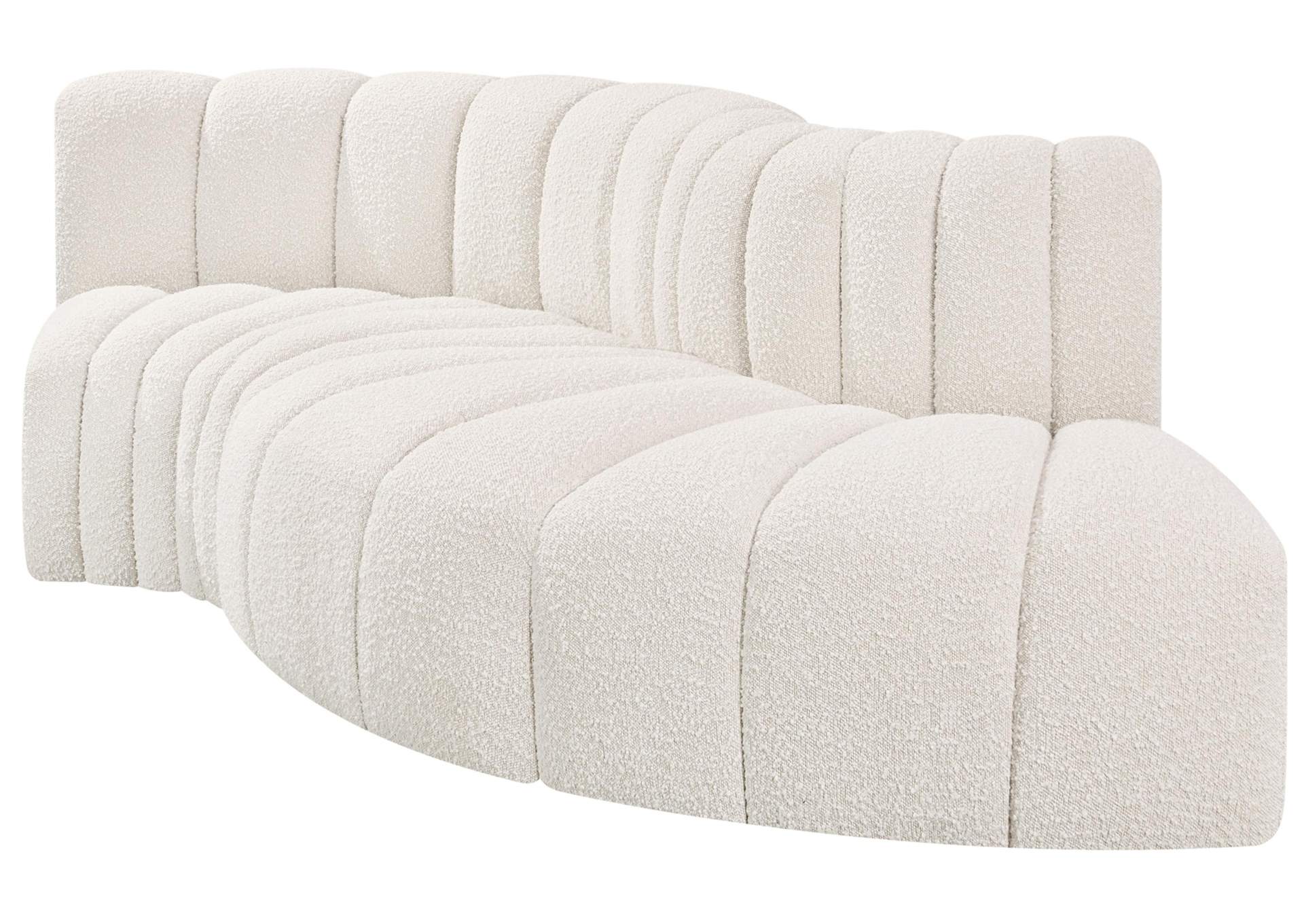 Arc Cream Boucle Fabric Modular Sofa,Meridian Furniture