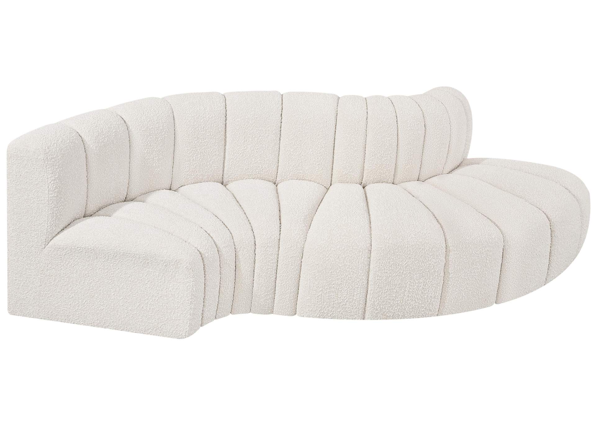 Arc Cream Boucle Fabric Modular Sofa,Meridian Furniture