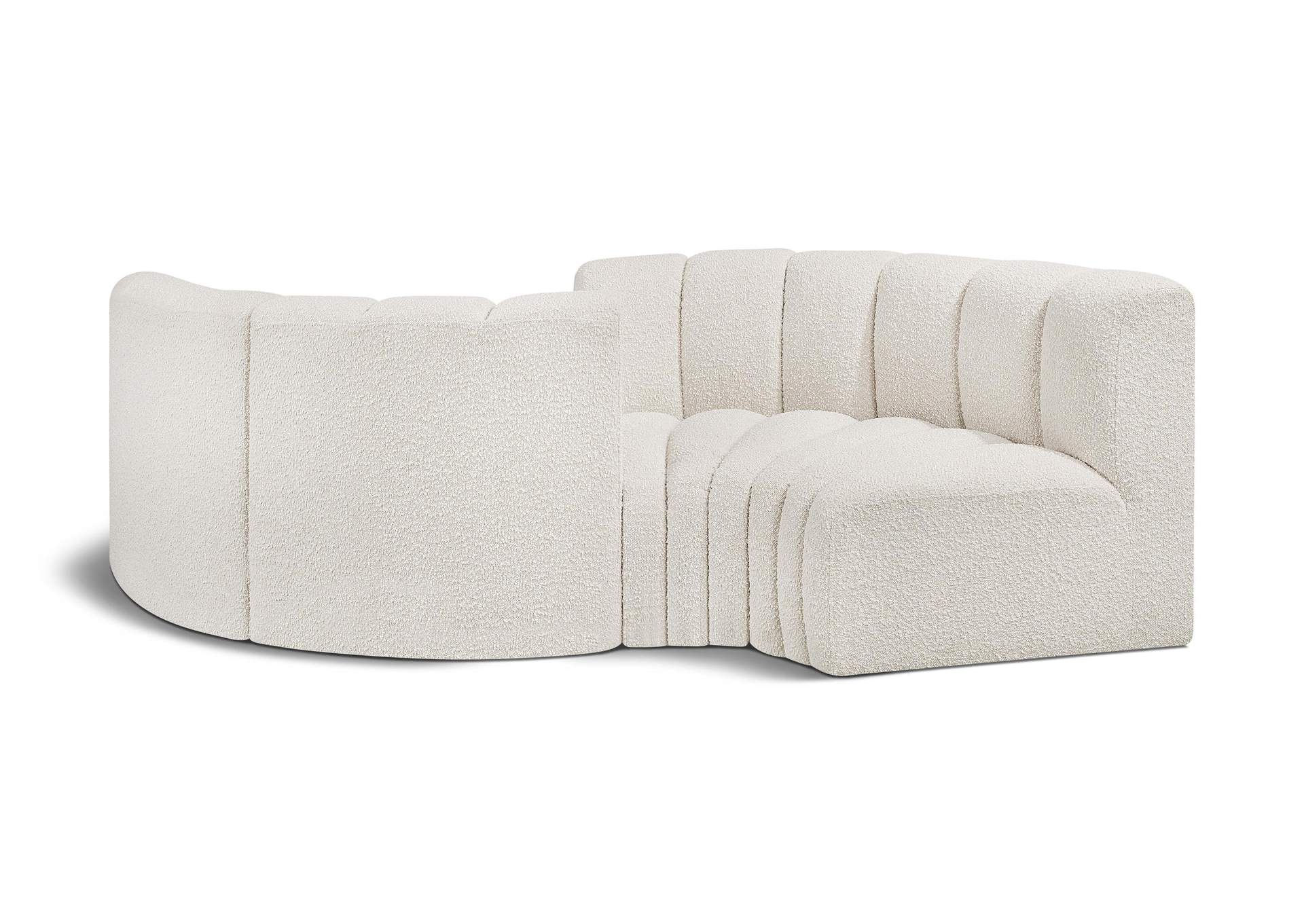 Arc Cream Boucle Fabric Modular Sofa,Meridian Furniture