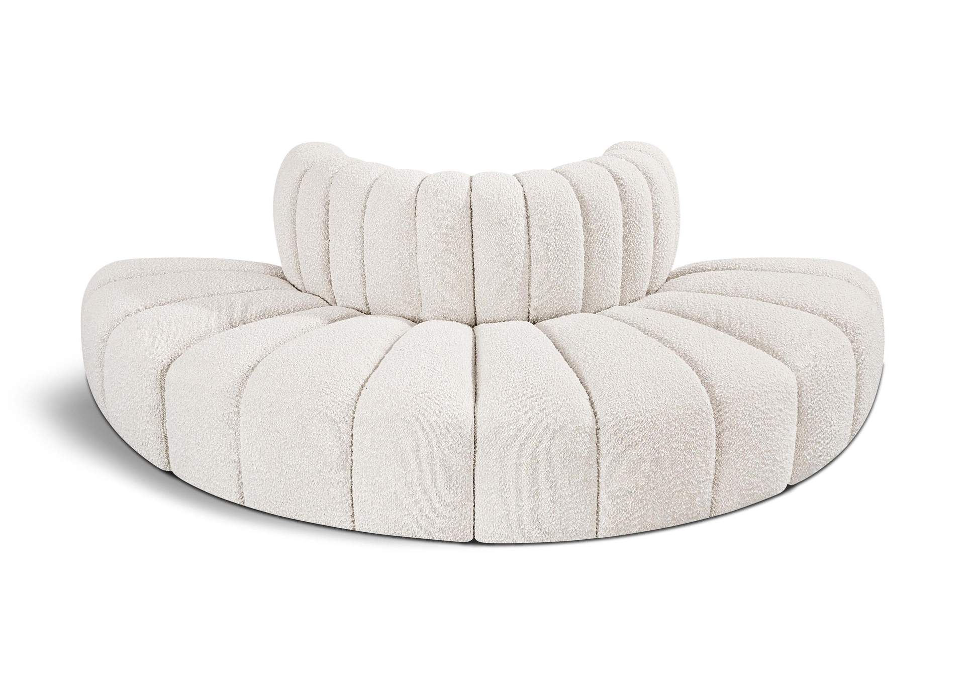 Arc Cream Boucle Fabric Modular Sofa,Meridian Furniture