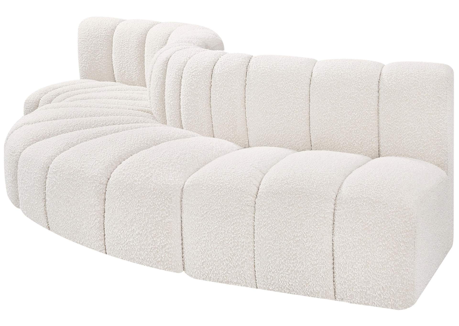 Arc Cream Boucle Fabric Modular Sofa,Meridian Furniture