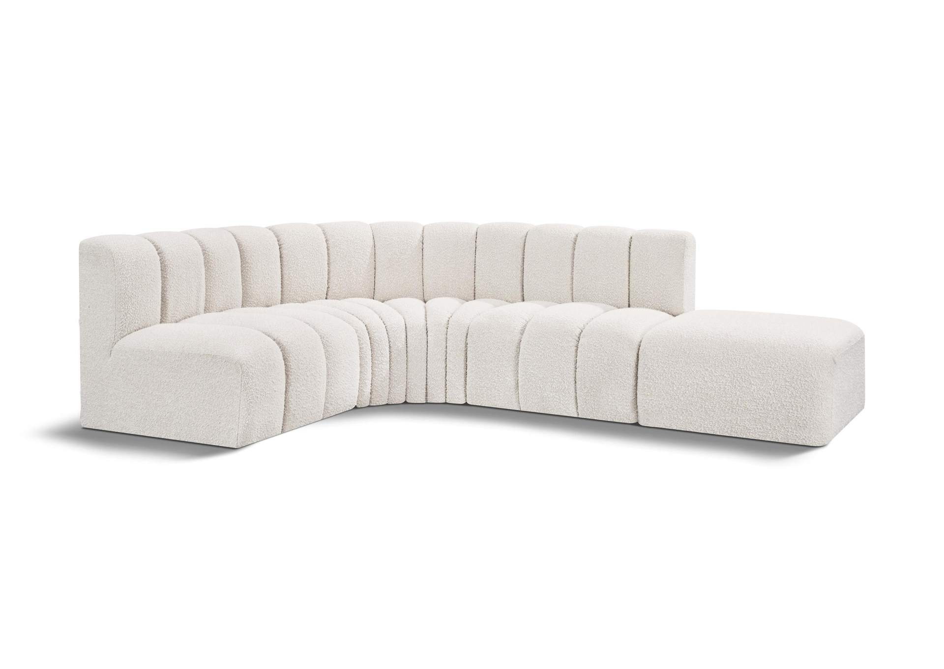 Arc Cream Boucle Fabric Modular Sofa,Meridian Furniture