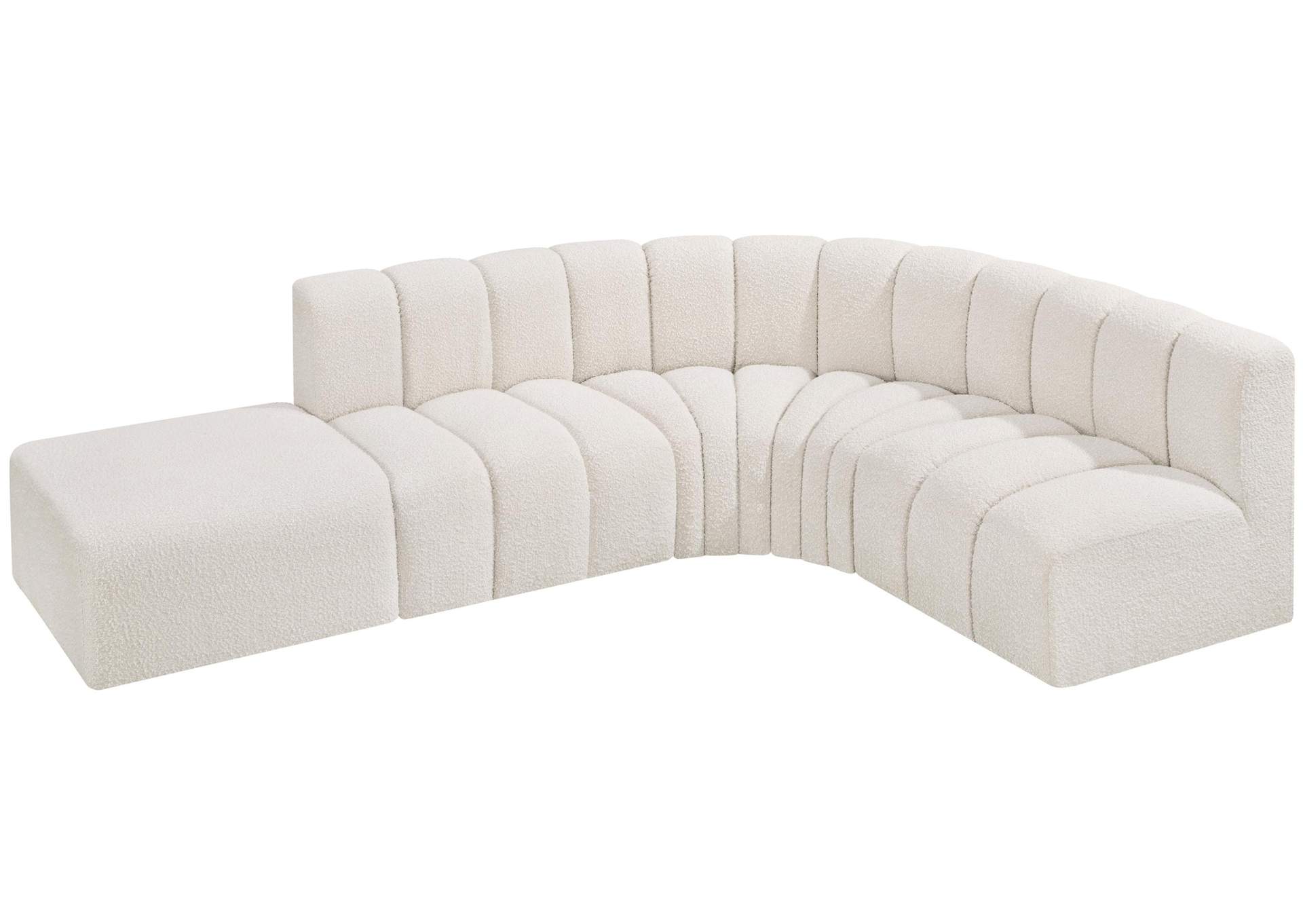 Arc Cream Boucle Fabric Modular Sofa,Meridian Furniture