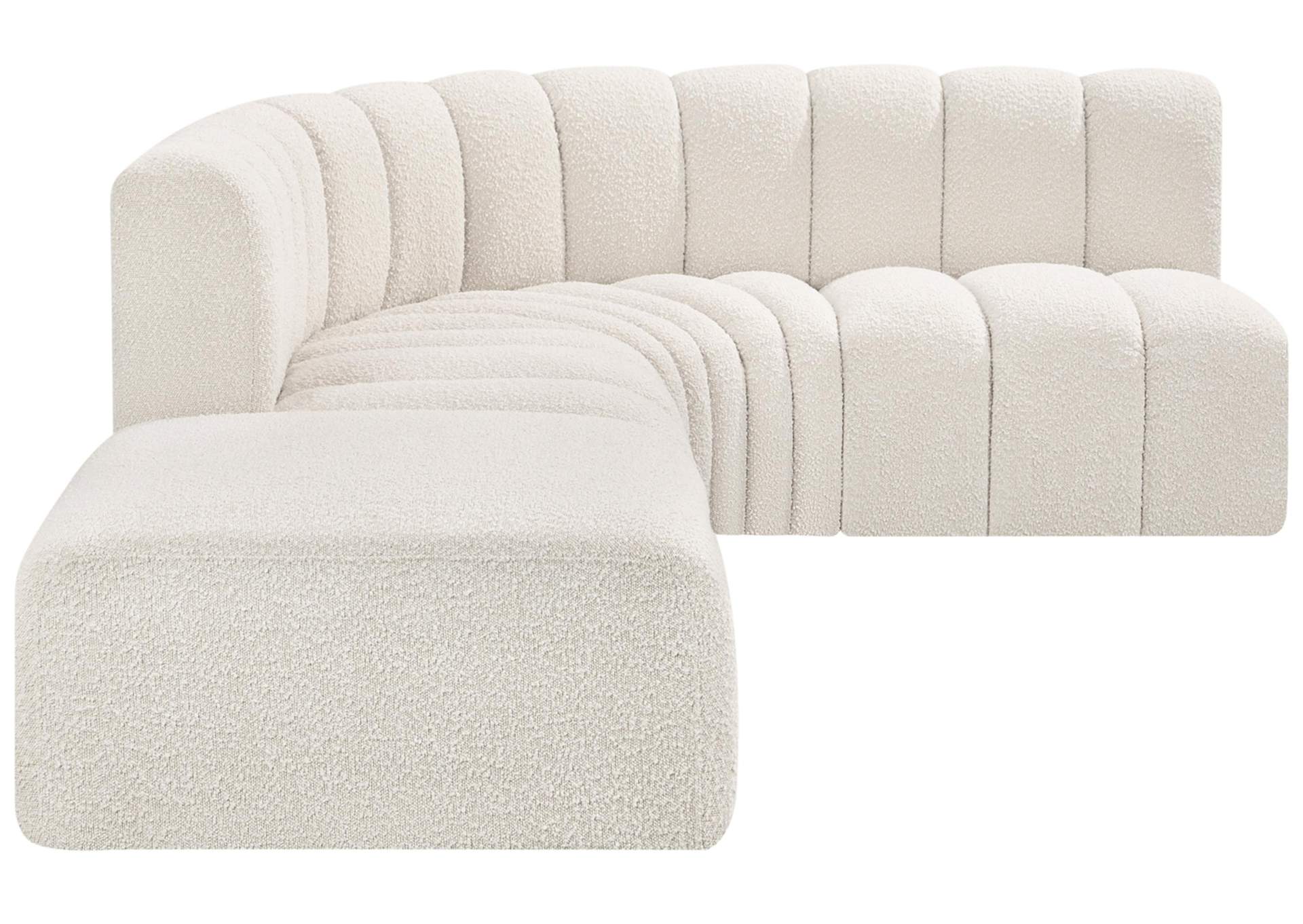 Arc Cream Boucle Fabric Modular Sofa,Meridian Furniture