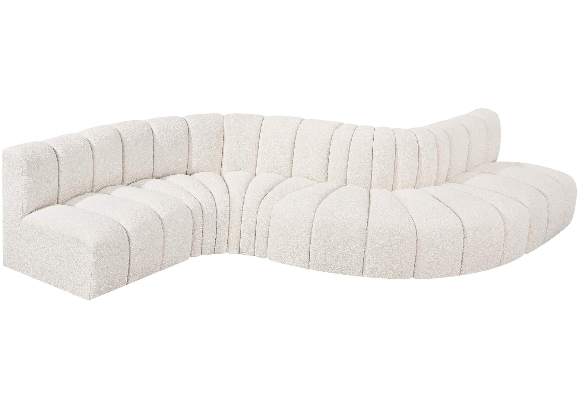 Arc Cream Boucle Fabric Modular Sofa,Meridian Furniture