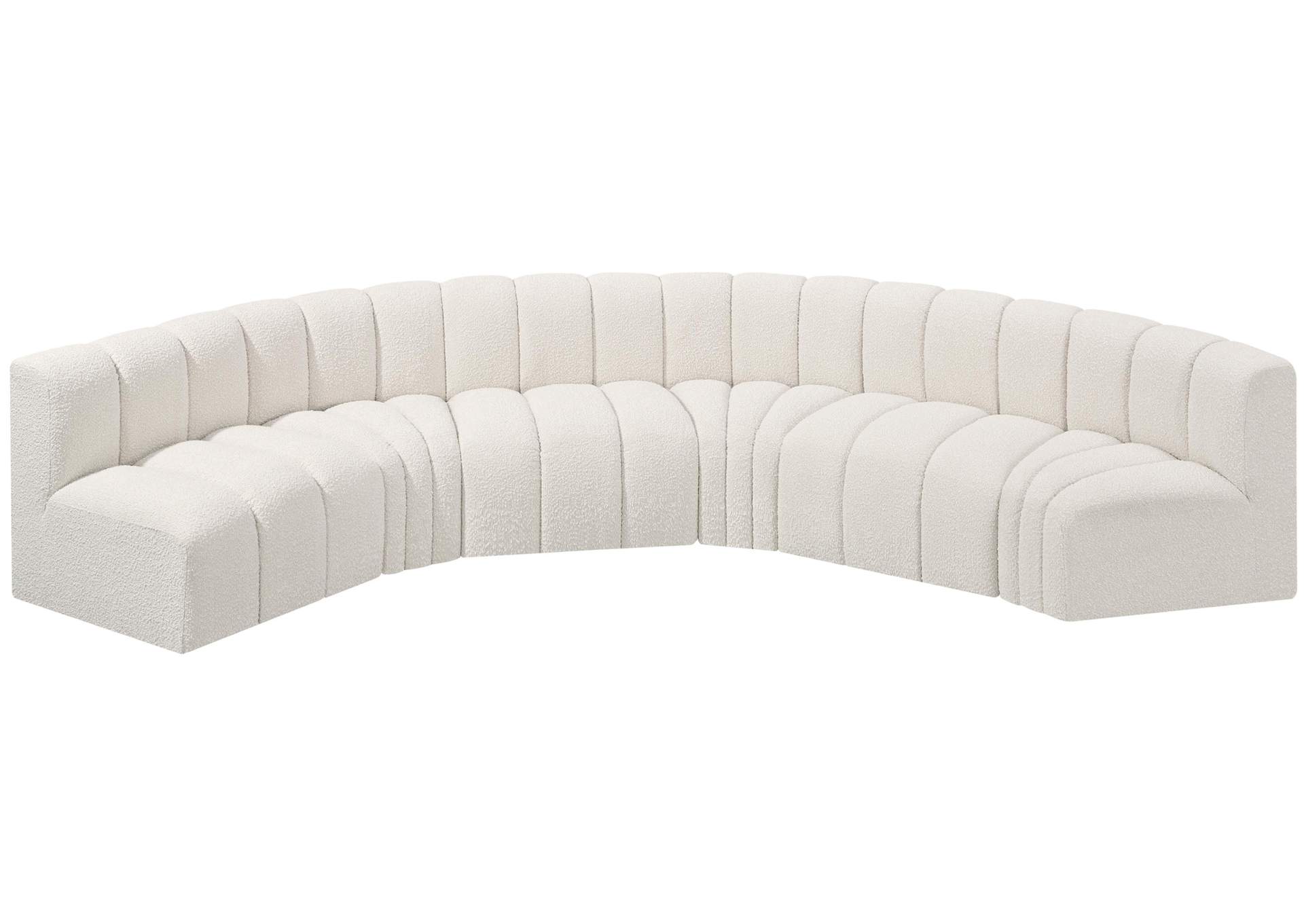 Arc Cream Boucle Fabric Modular Sofa,Meridian Furniture