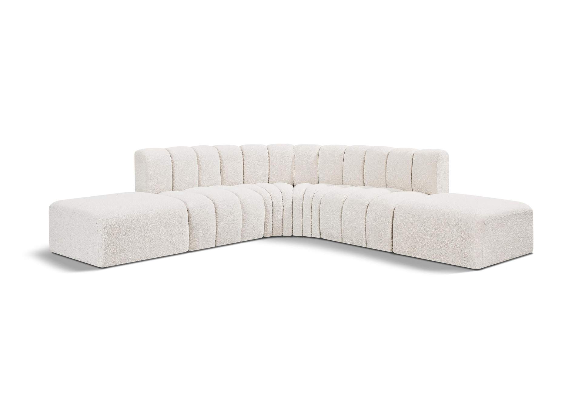 Arc Cream Boucle Fabric Modular Sofa,Meridian Furniture