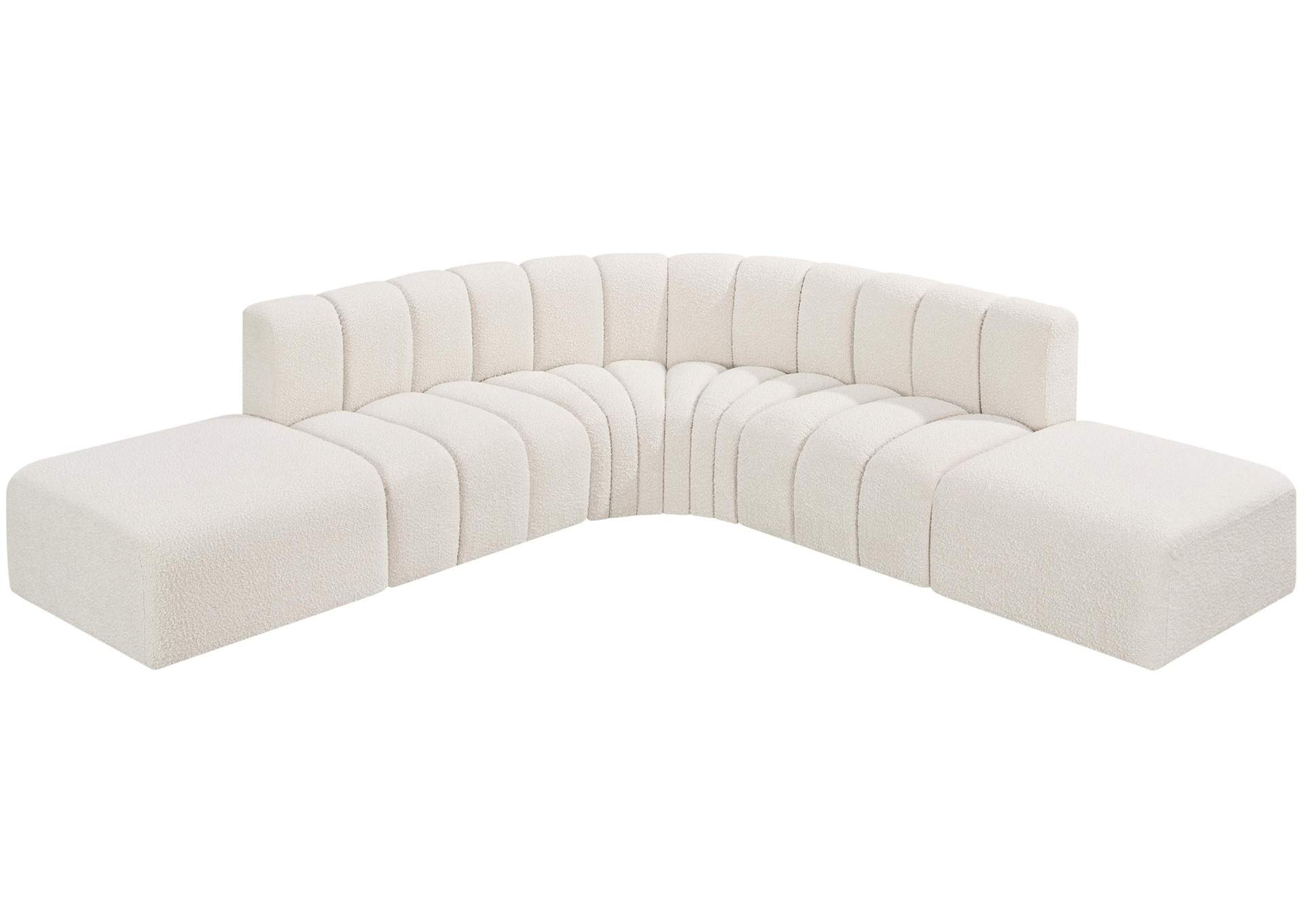 Arc Cream Boucle Fabric Modular Sofa,Meridian Furniture