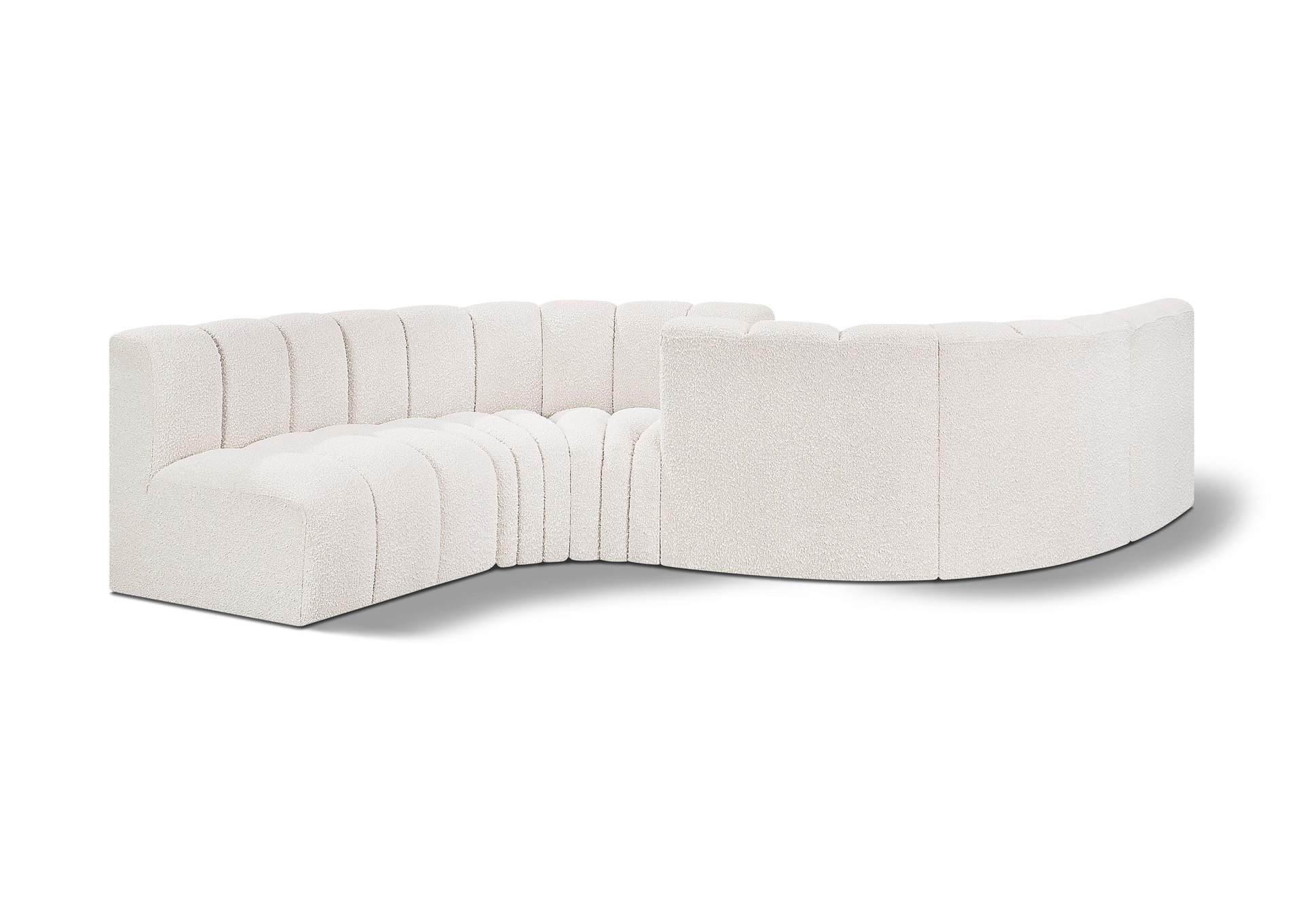 Arc Cream Boucle Fabric Modular Sofa,Meridian Furniture