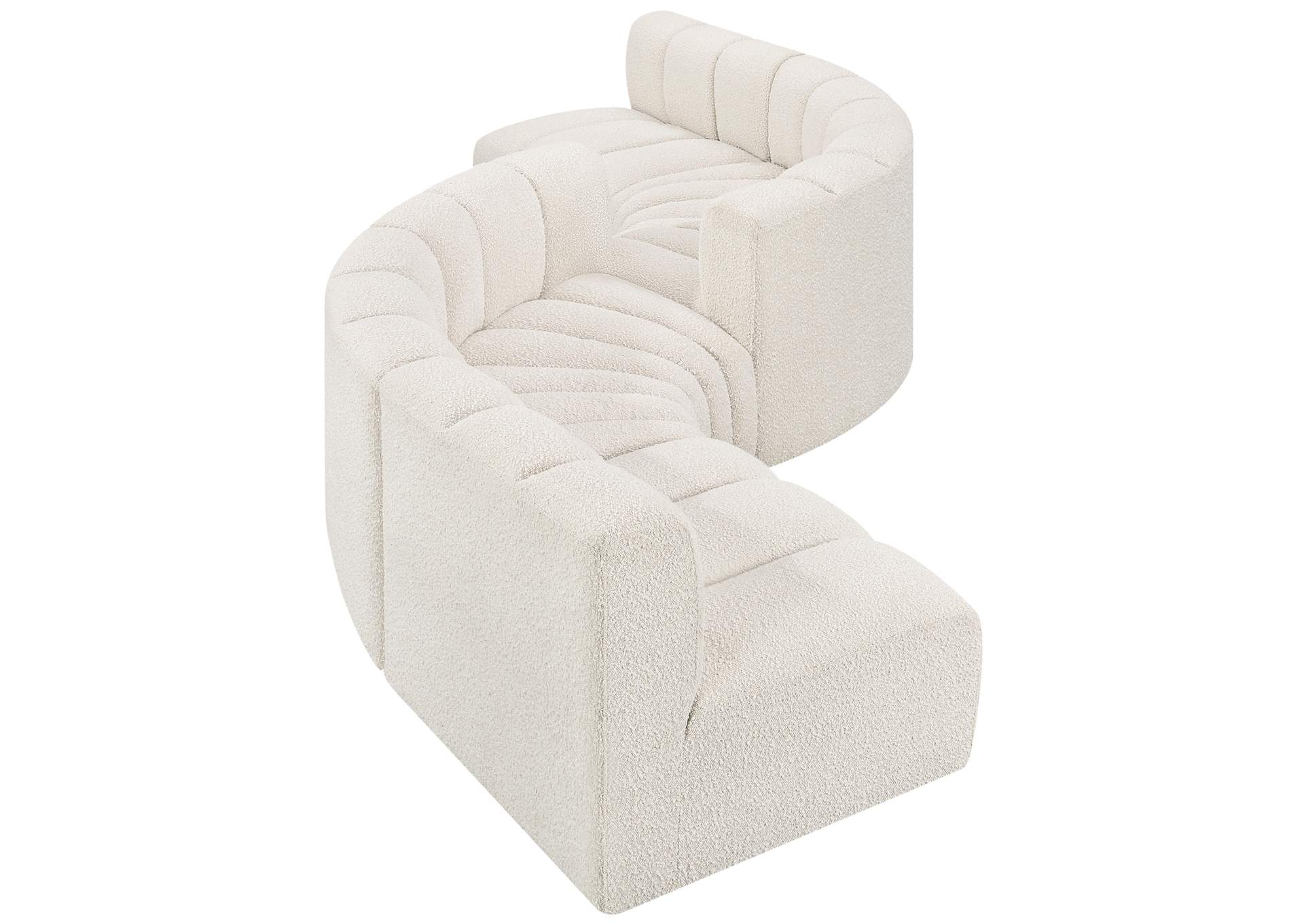 Arc Cream Boucle Fabric Modular Sofa,Meridian Furniture