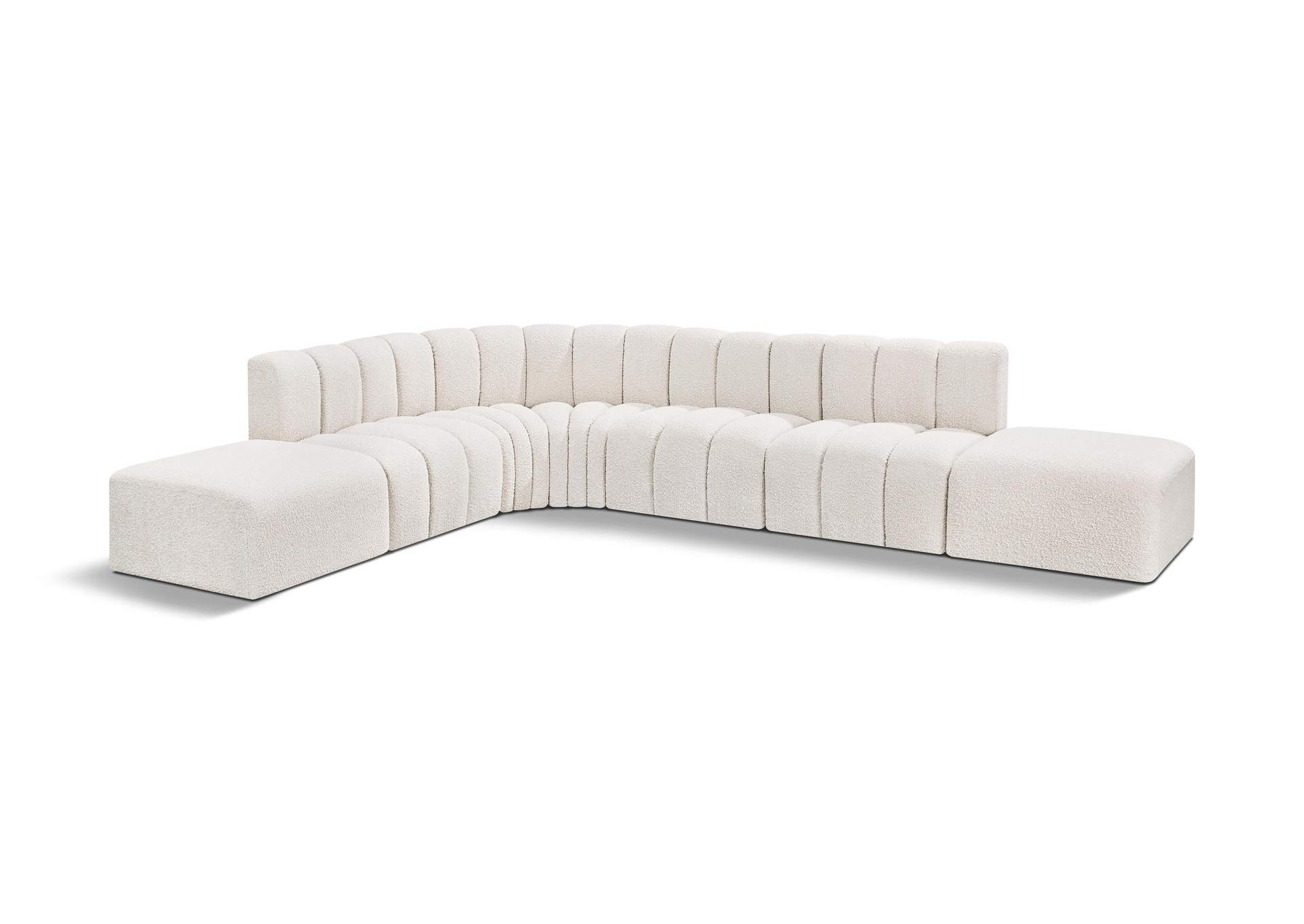 Arc Cream Boucle Fabric Modular Sofa,Meridian Furniture