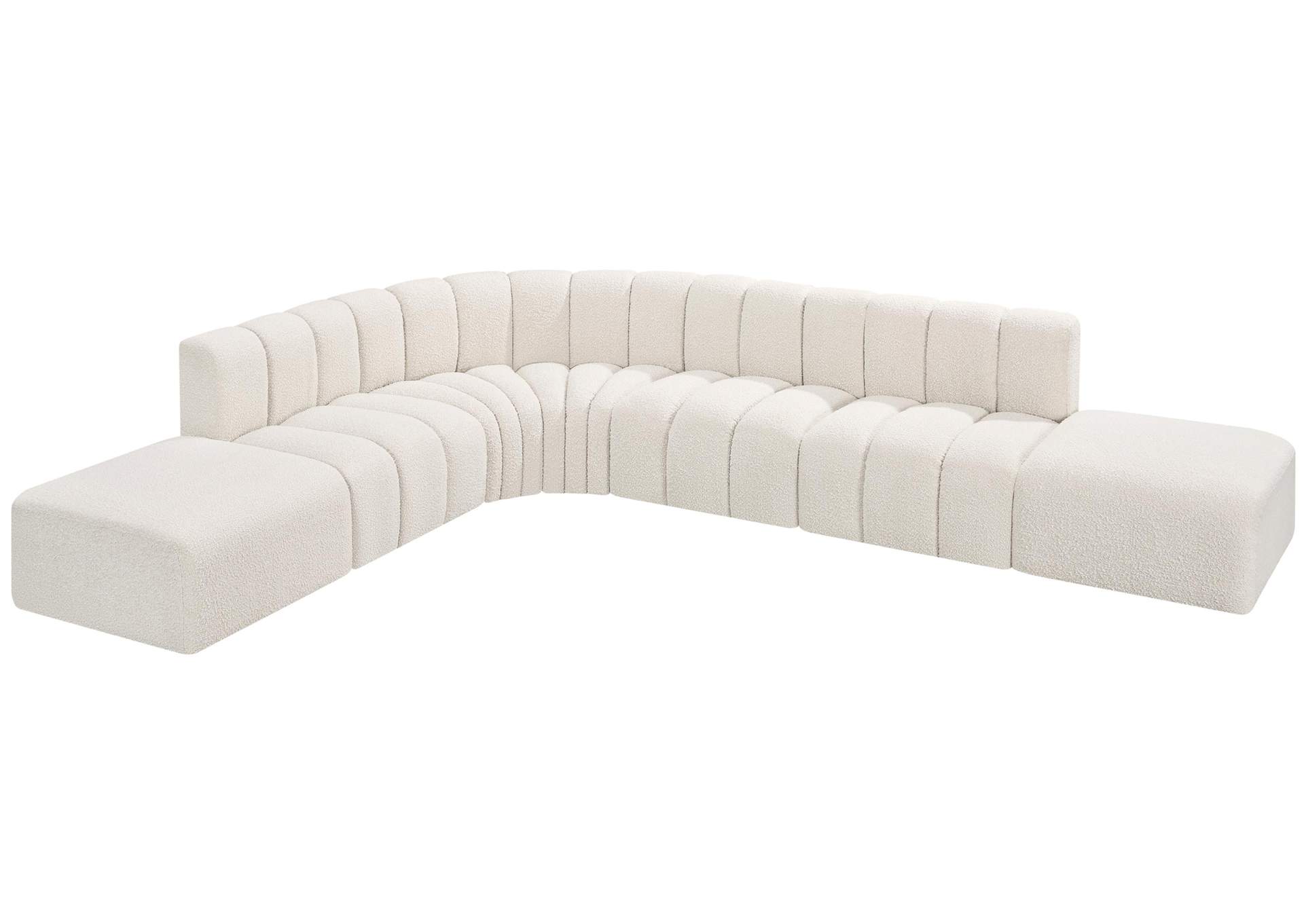 Arc Cream Boucle Fabric Modular Sofa,Meridian Furniture