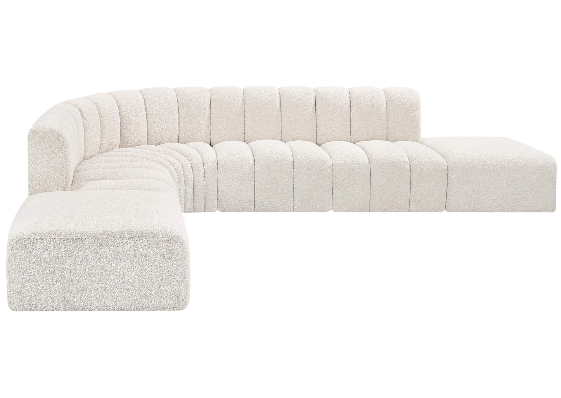 Arc Cream Boucle Fabric Modular Sofa,Meridian Furniture