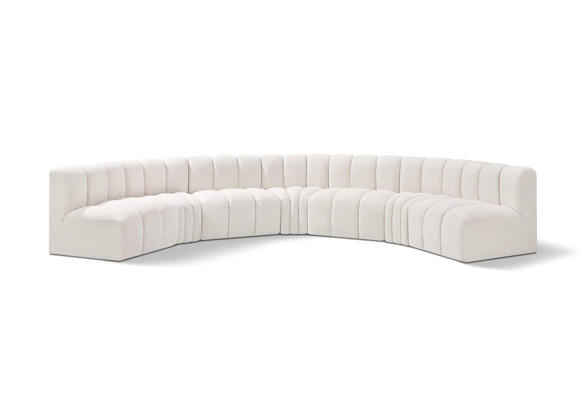 Arc Cream Boucle Fabric Modular Sofa,Meridian Furniture