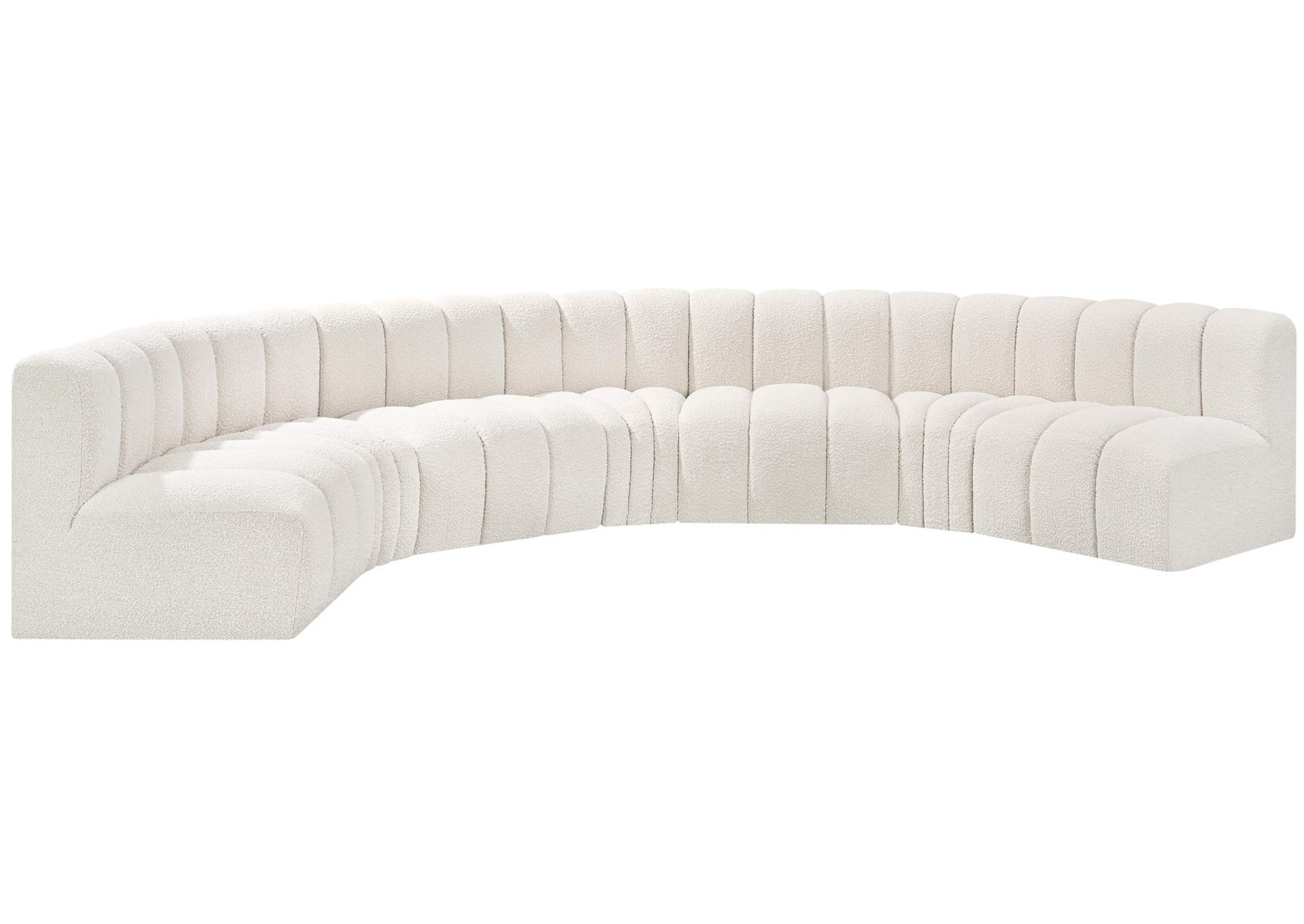 Arc Cream Boucle Fabric Modular Sofa,Meridian Furniture