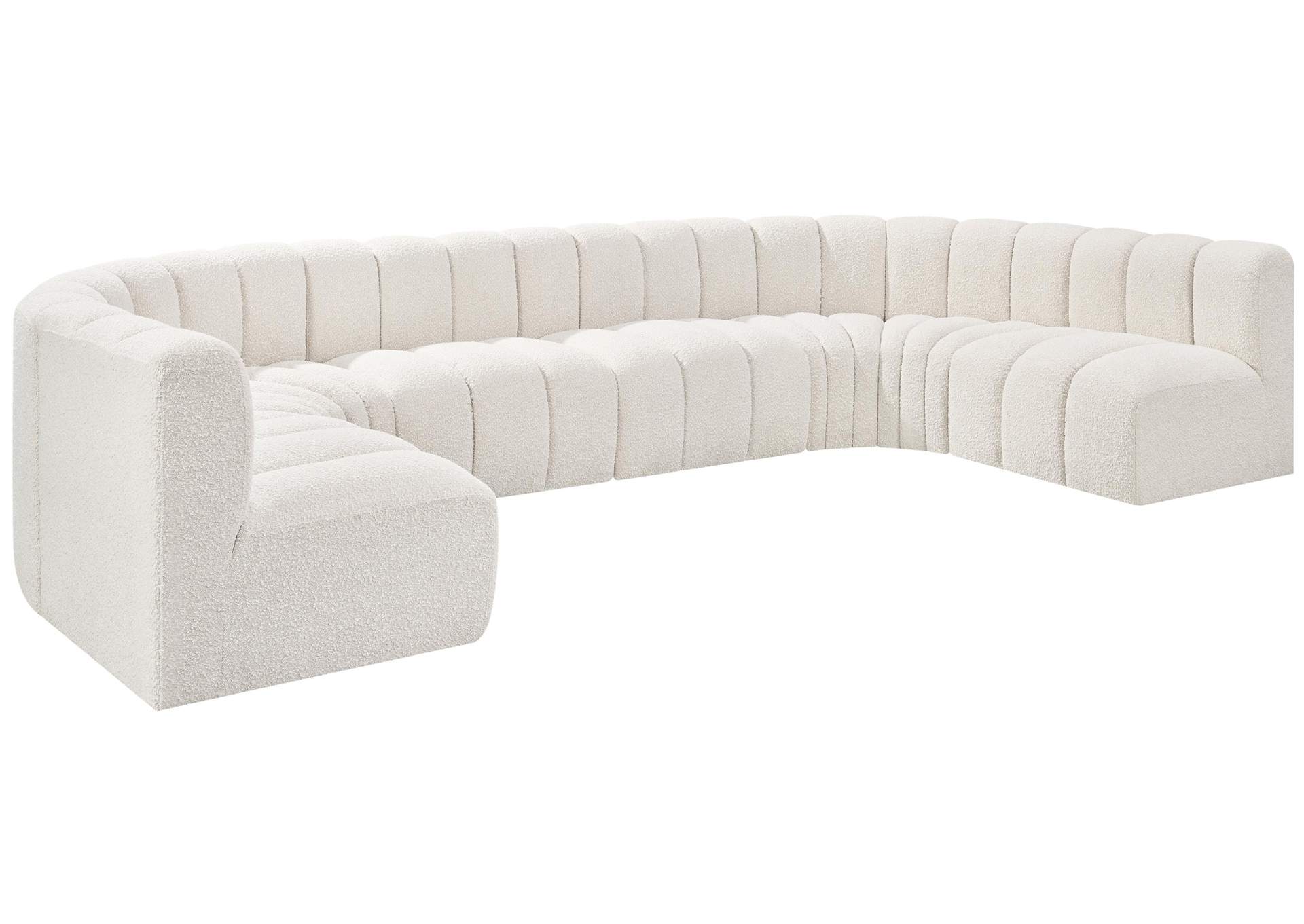 Arc Cream Boucle Fabric Modular Sofa,Meridian Furniture