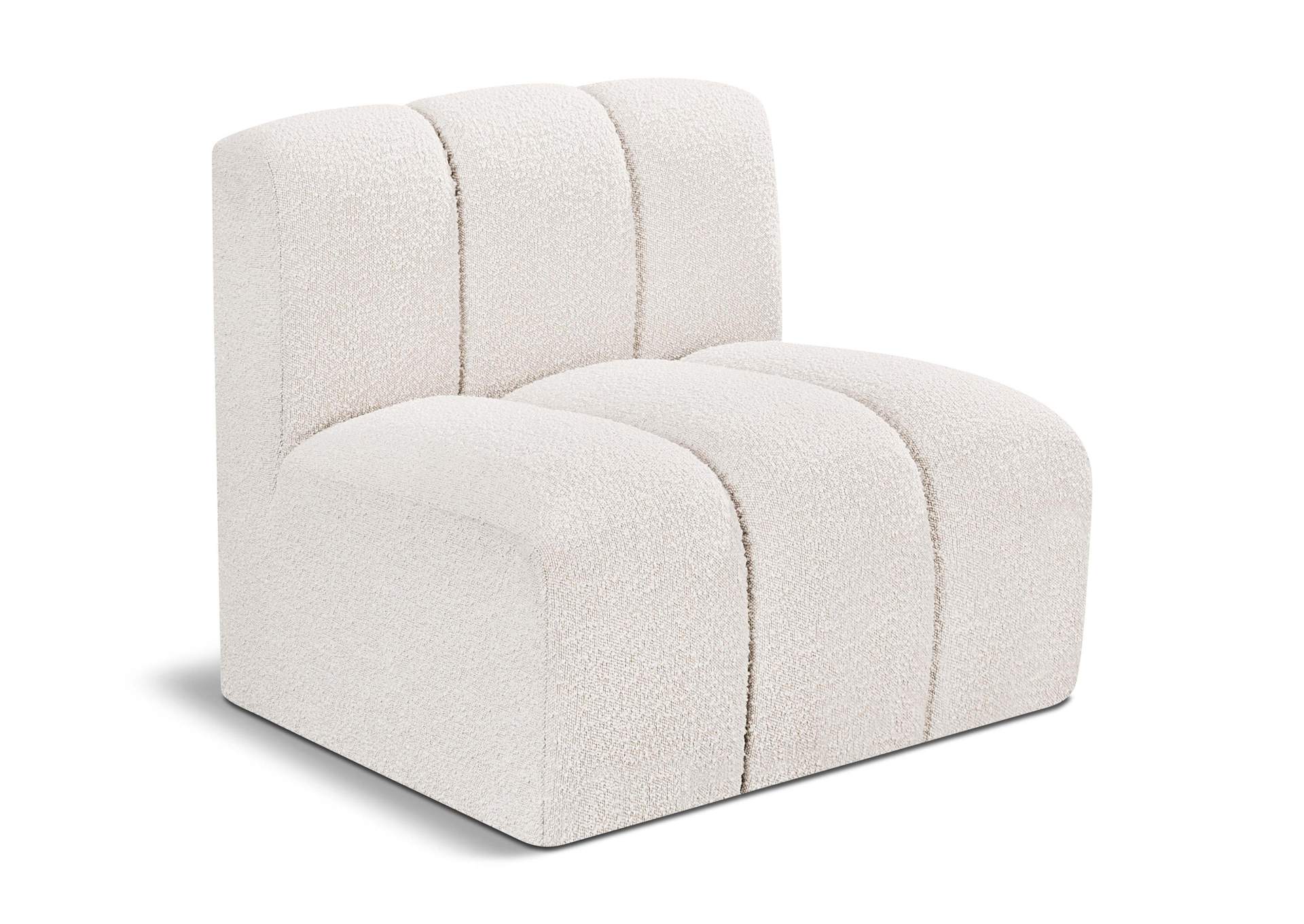 Arc Cream Boucle Fabric Straight Chair,Meridian Furniture