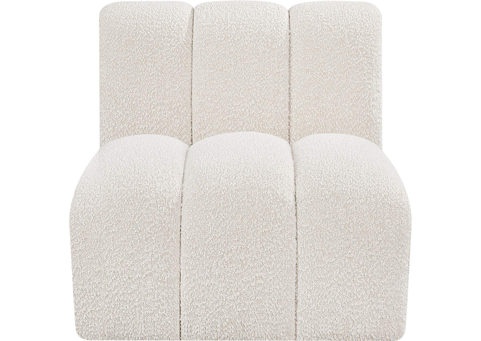 Arc Cream Boucle Fabric Straight Chair,Meridian Furniture