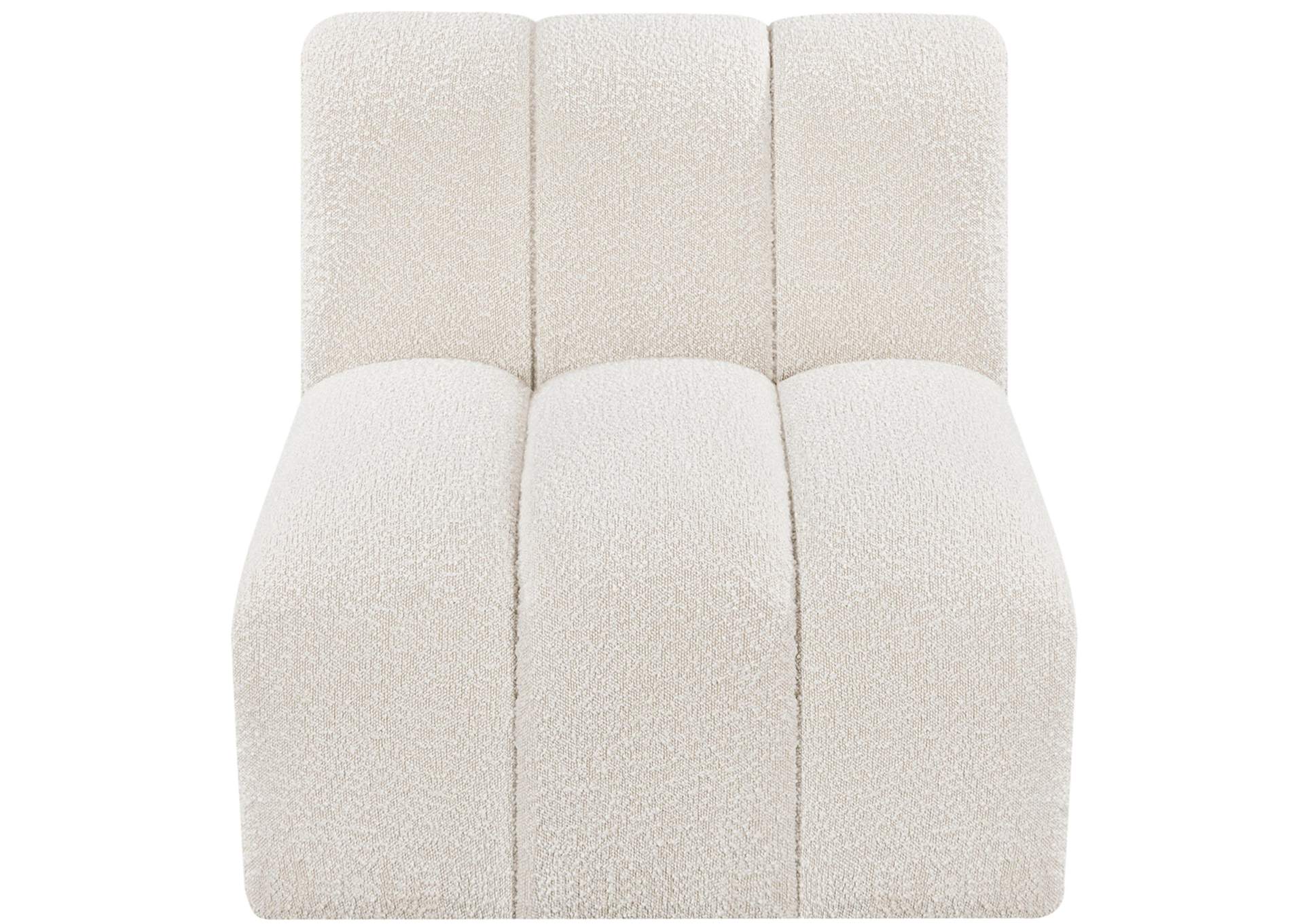 Arc Cream Boucle Fabric Straight Chair,Meridian Furniture