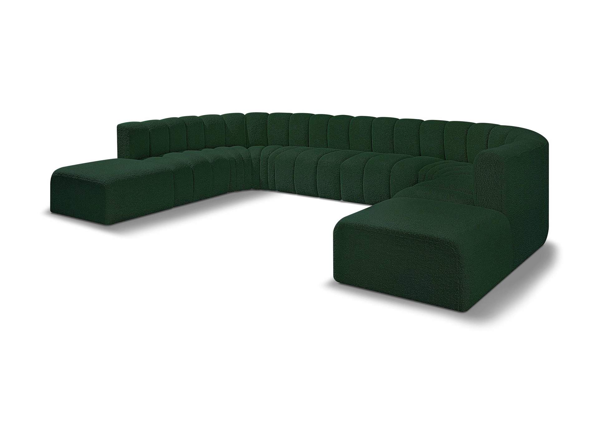 Arc Green Boucle Fabric Modular Sofa,Meridian Furniture