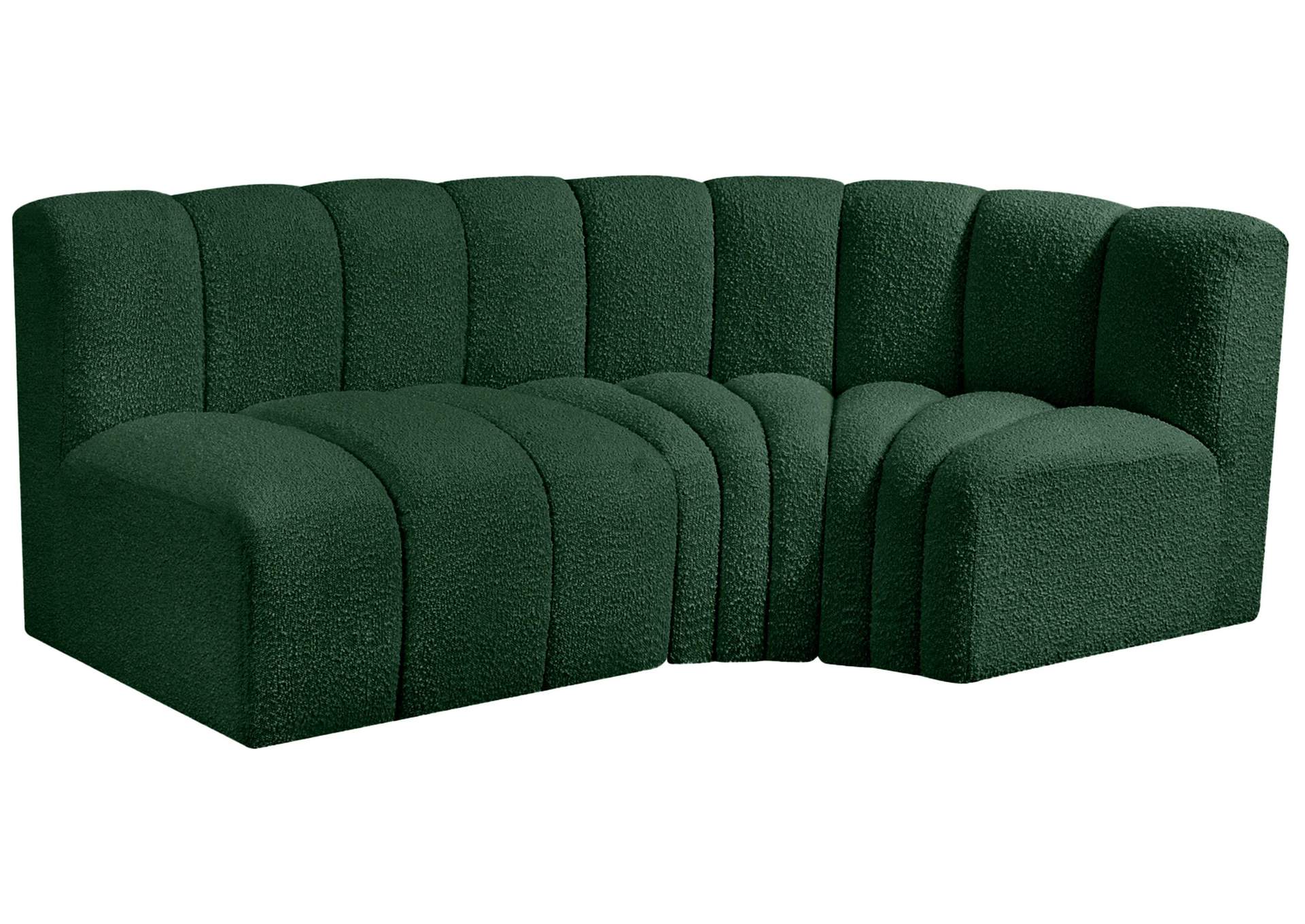 Arc Green Boucle Fabric Modular Sofa,Meridian Furniture