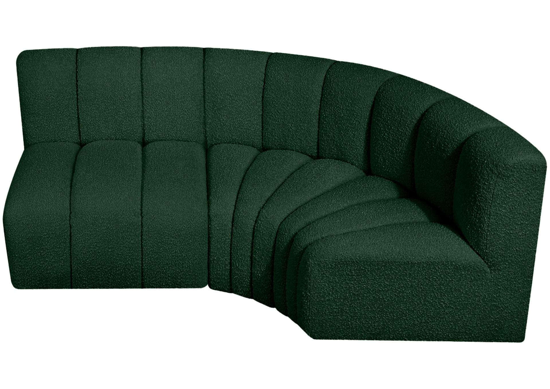 Arc Green Boucle Fabric Modular Sofa,Meridian Furniture