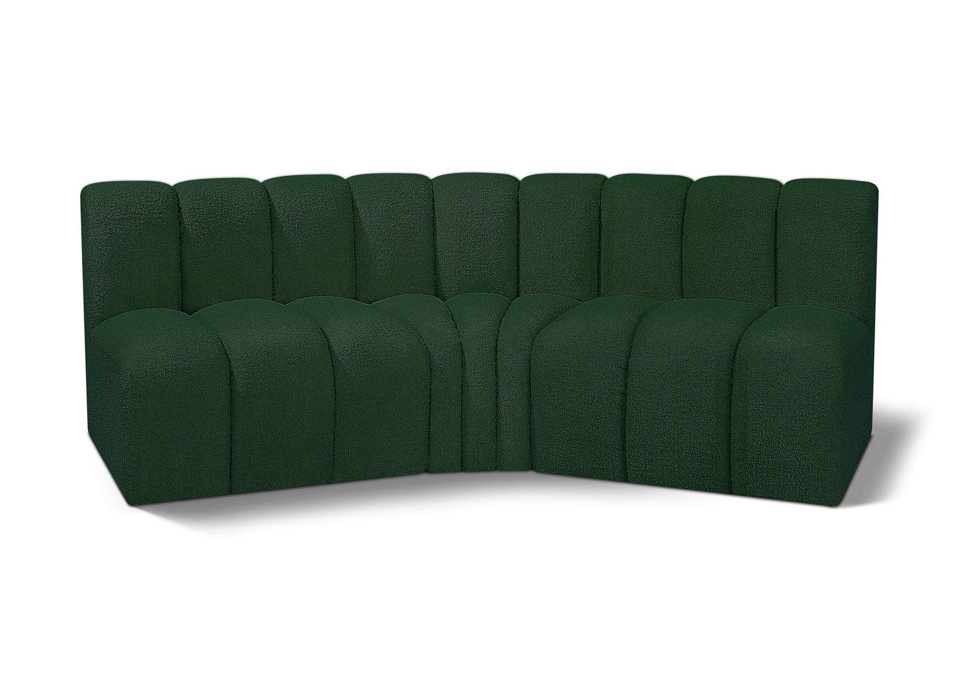 Arc Green Boucle Fabric Modular Sofa,Meridian Furniture