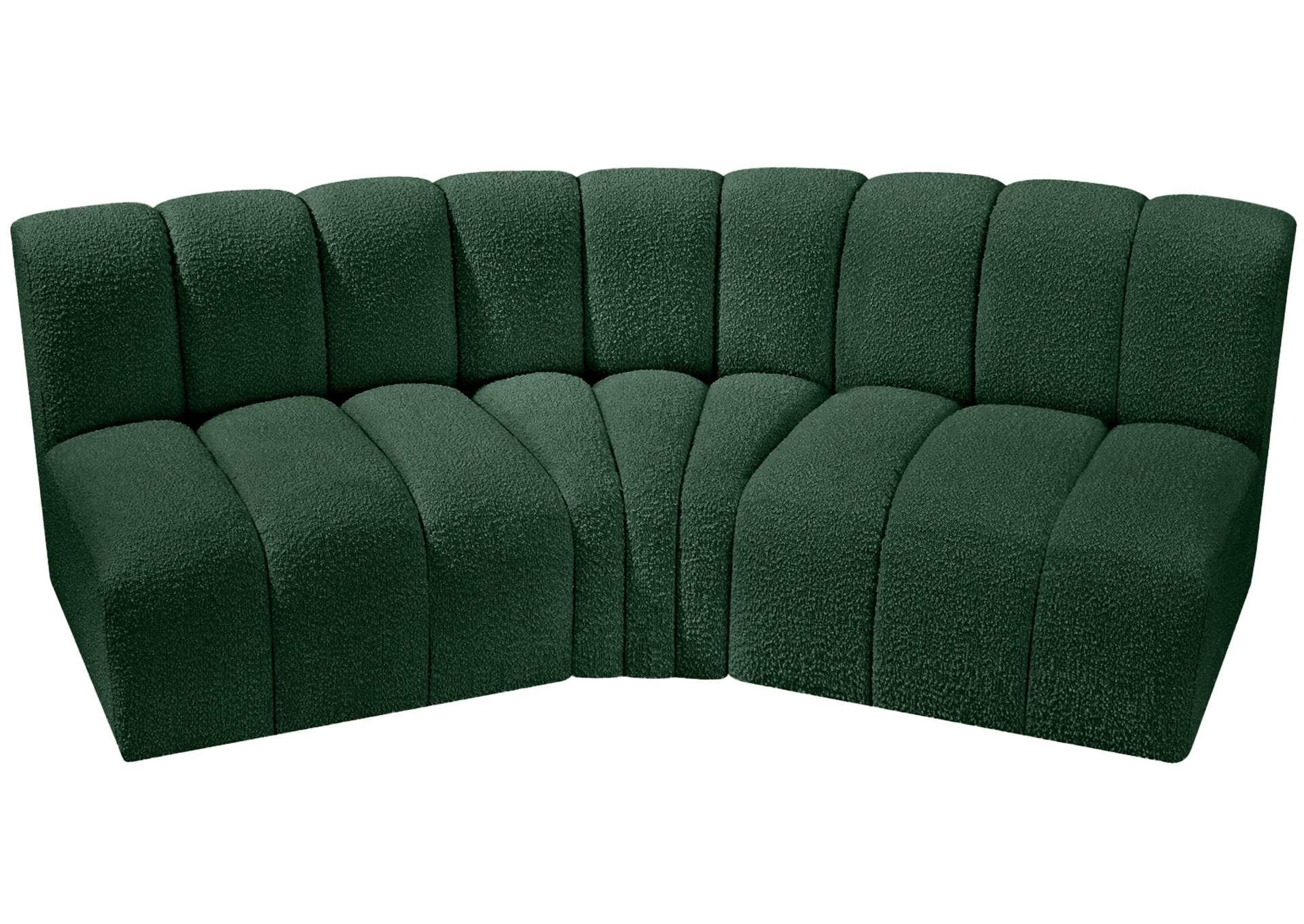 Arc Green Boucle Fabric Modular Sofa,Meridian Furniture