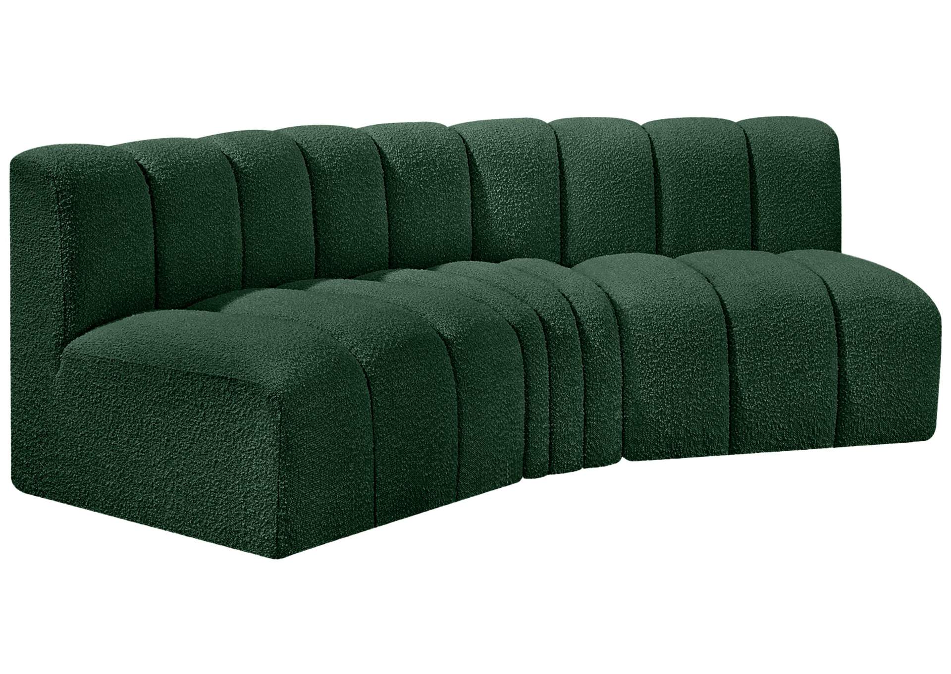 Arc Green Boucle Fabric Modular Sofa,Meridian Furniture