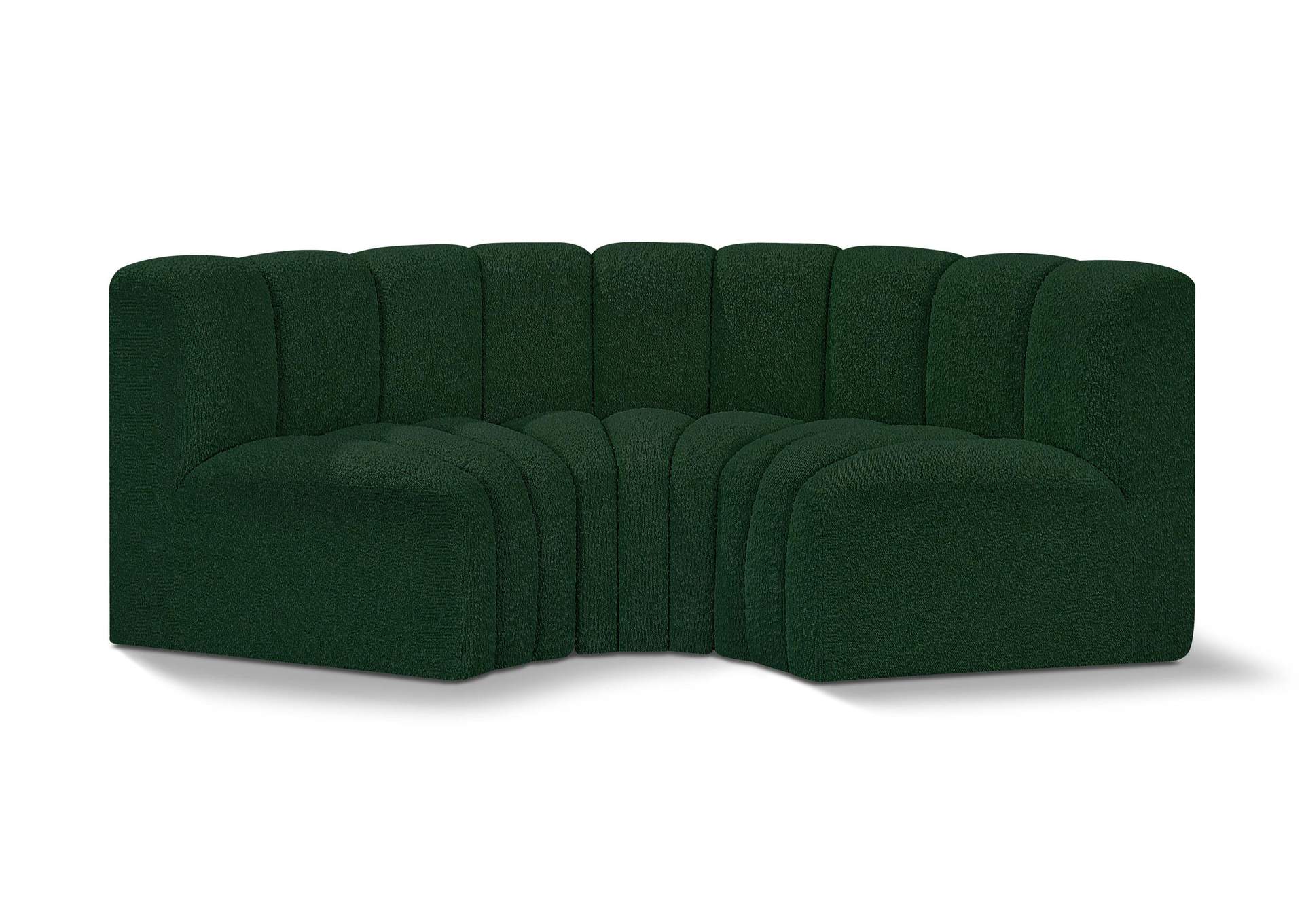 Arc Green Boucle Fabric Modular Sofa,Meridian Furniture