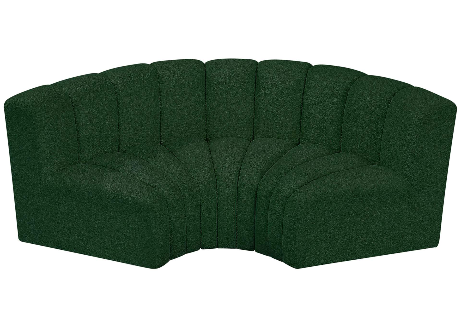 Arc Green Boucle Fabric Modular Sofa,Meridian Furniture