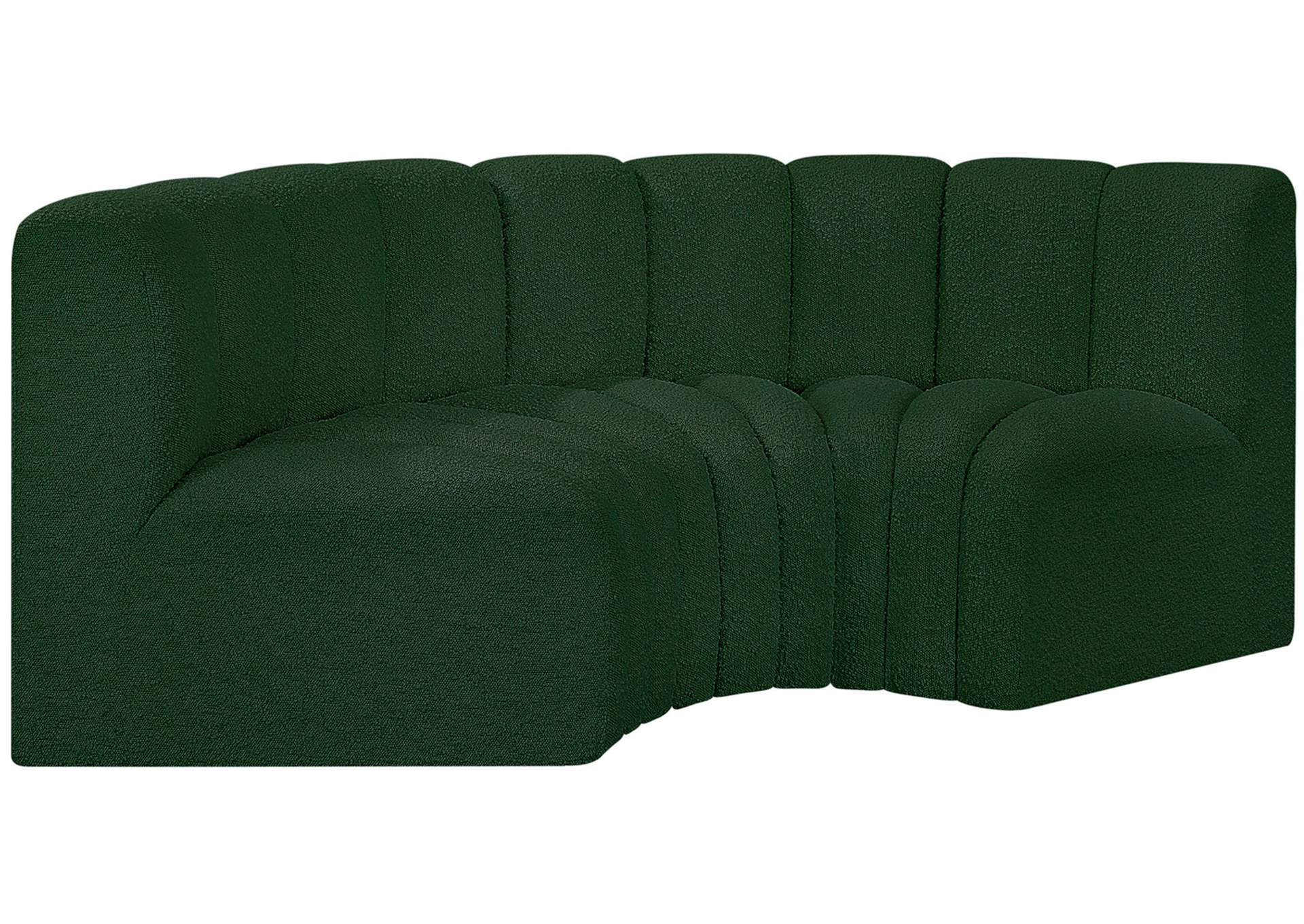 Arc Green Boucle Fabric Modular Sofa,Meridian Furniture