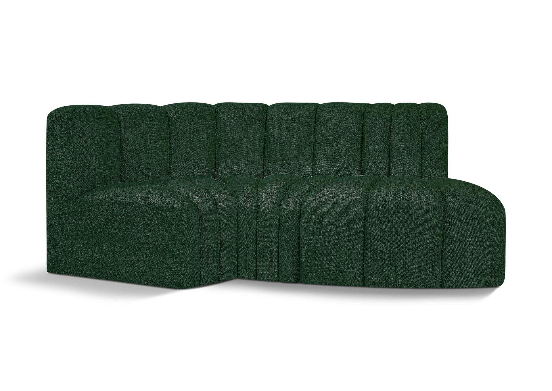 Arc Green Boucle Fabric Modular Sofa,Meridian Furniture