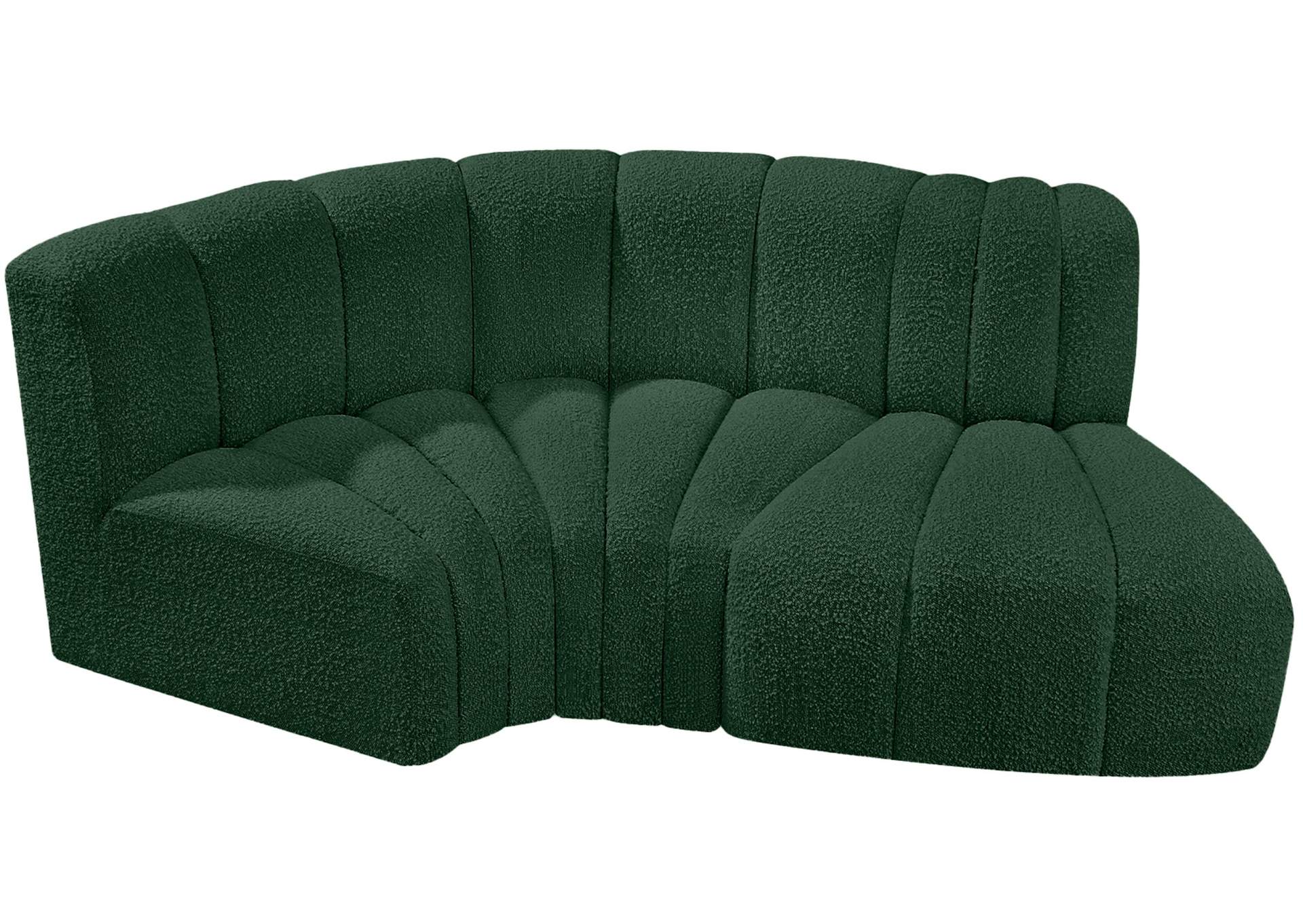 Arc Green Boucle Fabric Modular Sofa,Meridian Furniture