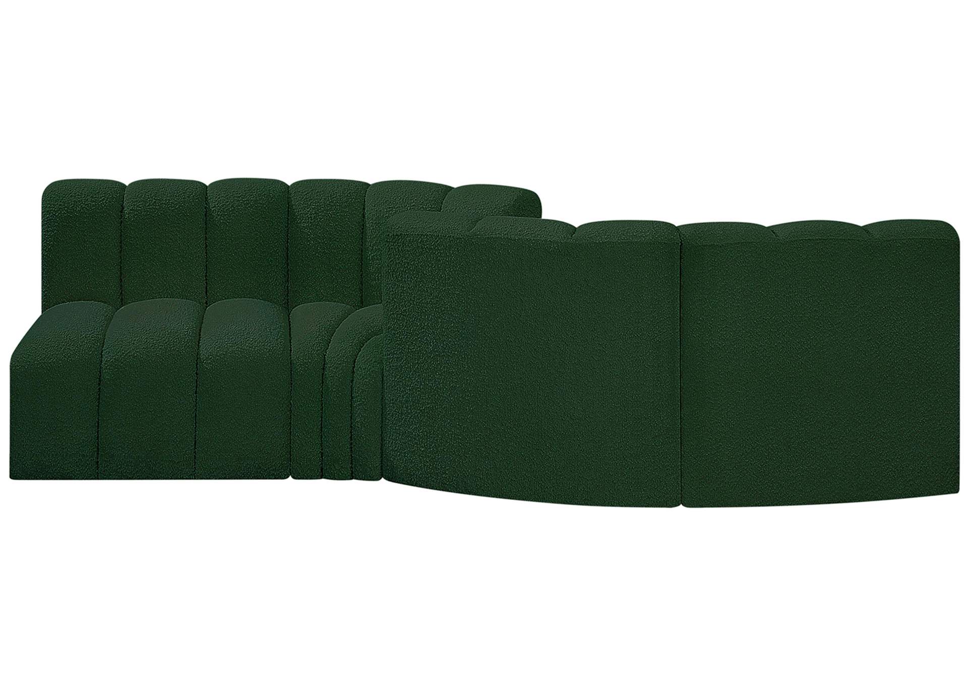 Arc Green Boucle Fabric Modular Sofa,Meridian Furniture