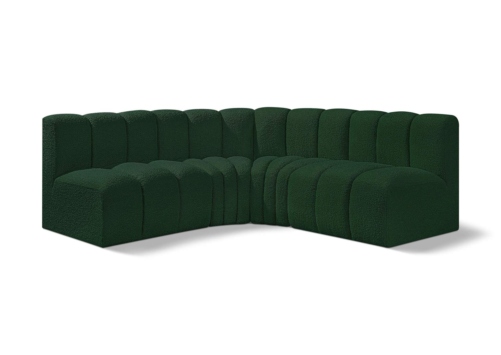 Arc Green Boucle Fabric Modular Sofa,Meridian Furniture