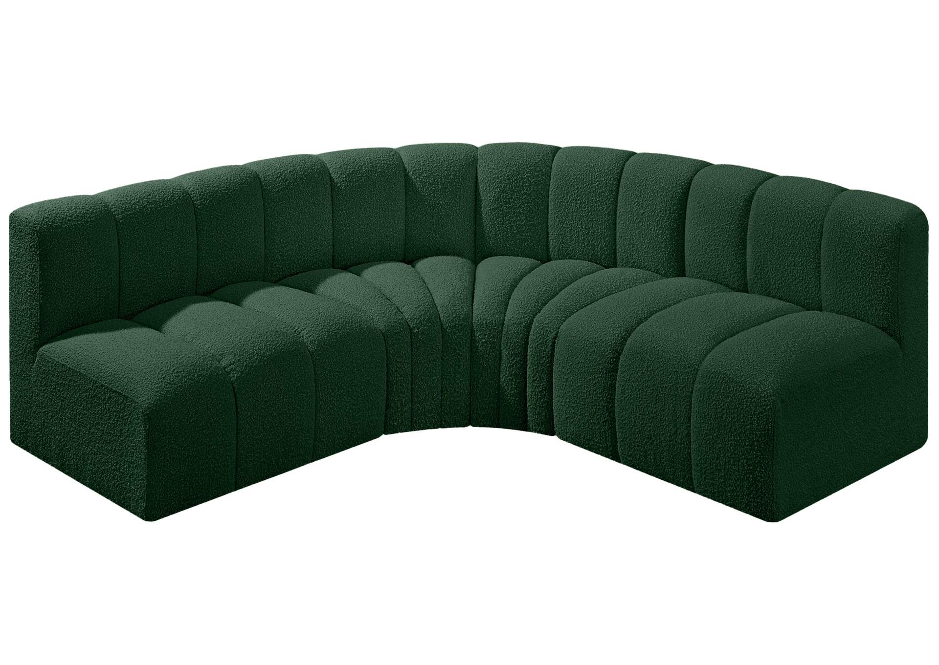 Arc Green Boucle Fabric Modular Sofa,Meridian Furniture