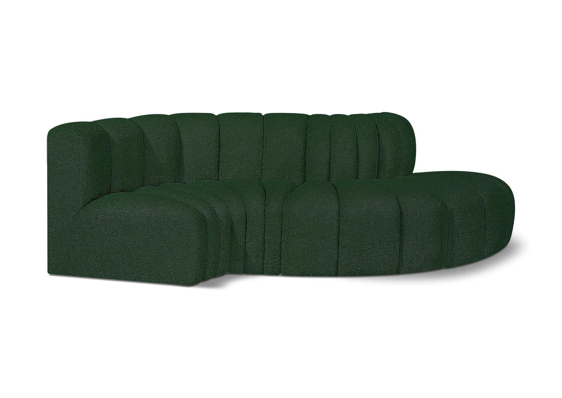 Arc Green Boucle Fabric Modular Sofa,Meridian Furniture