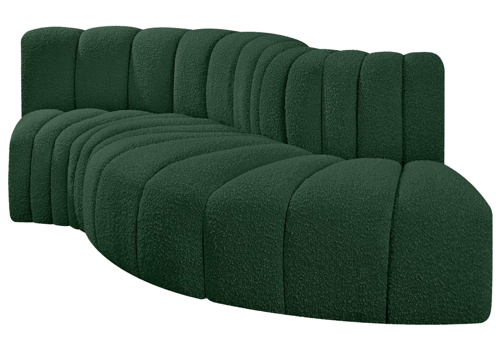 Arc Green Boucle Fabric Modular Sofa,Meridian Furniture