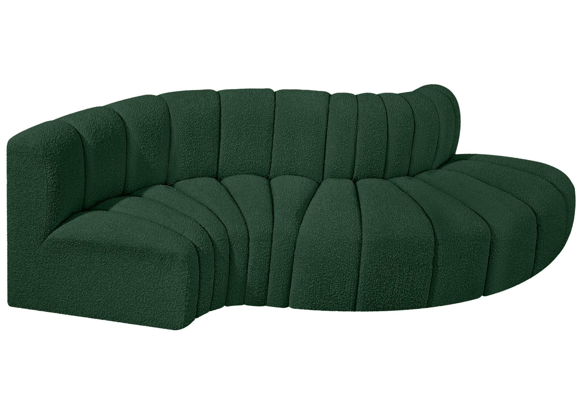 Arc Green Boucle Fabric Modular Sofa,Meridian Furniture