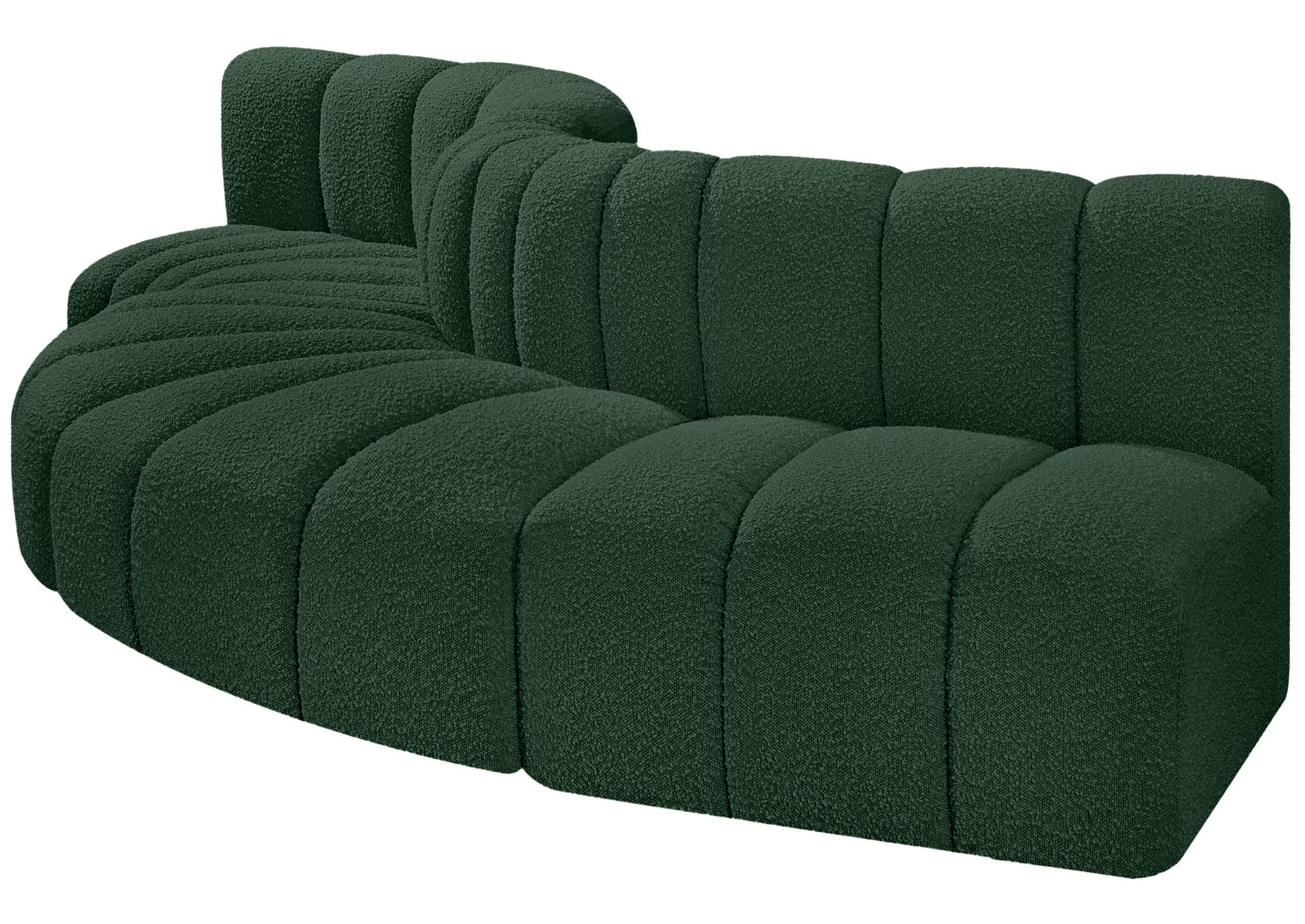 Arc Green Boucle Fabric Modular Sofa,Meridian Furniture