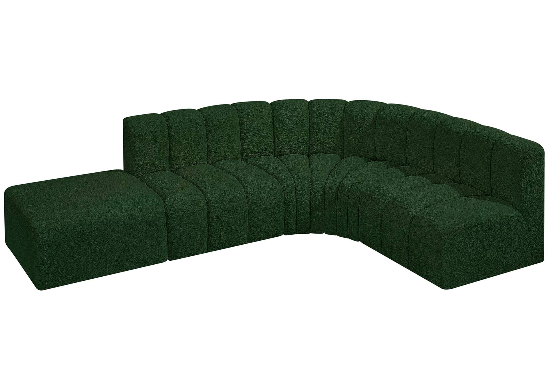 Arc Green Boucle Fabric Modular Sofa,Meridian Furniture